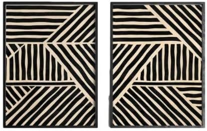 ShopHaven Beige and Black Abstract Art, Contemporary Minimalist Line Art Print, Neutral Boho – Set of 2-11×14 – Unframed Print – Office Decor, Bedroom, Living Room Wall Art