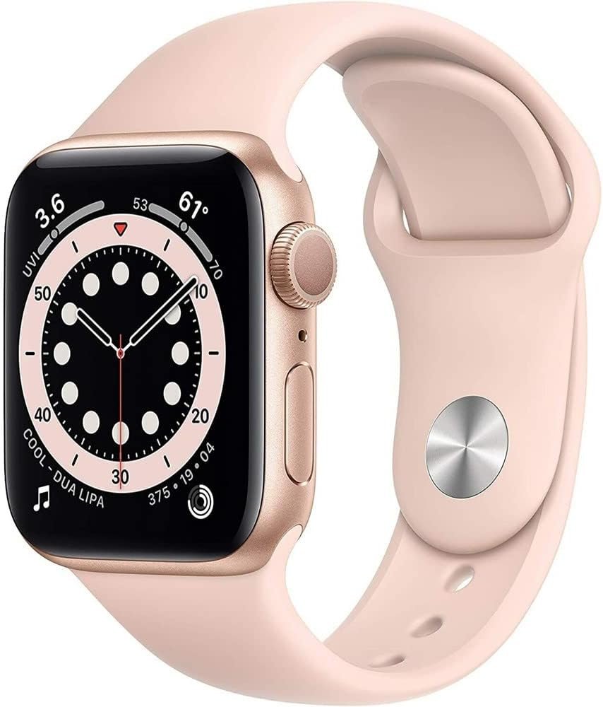 Apple Watch Series 6 (GPS + Cellular, 40mm) – Gold Aluminum Case with Pink Sand Sport Band (Renewed)