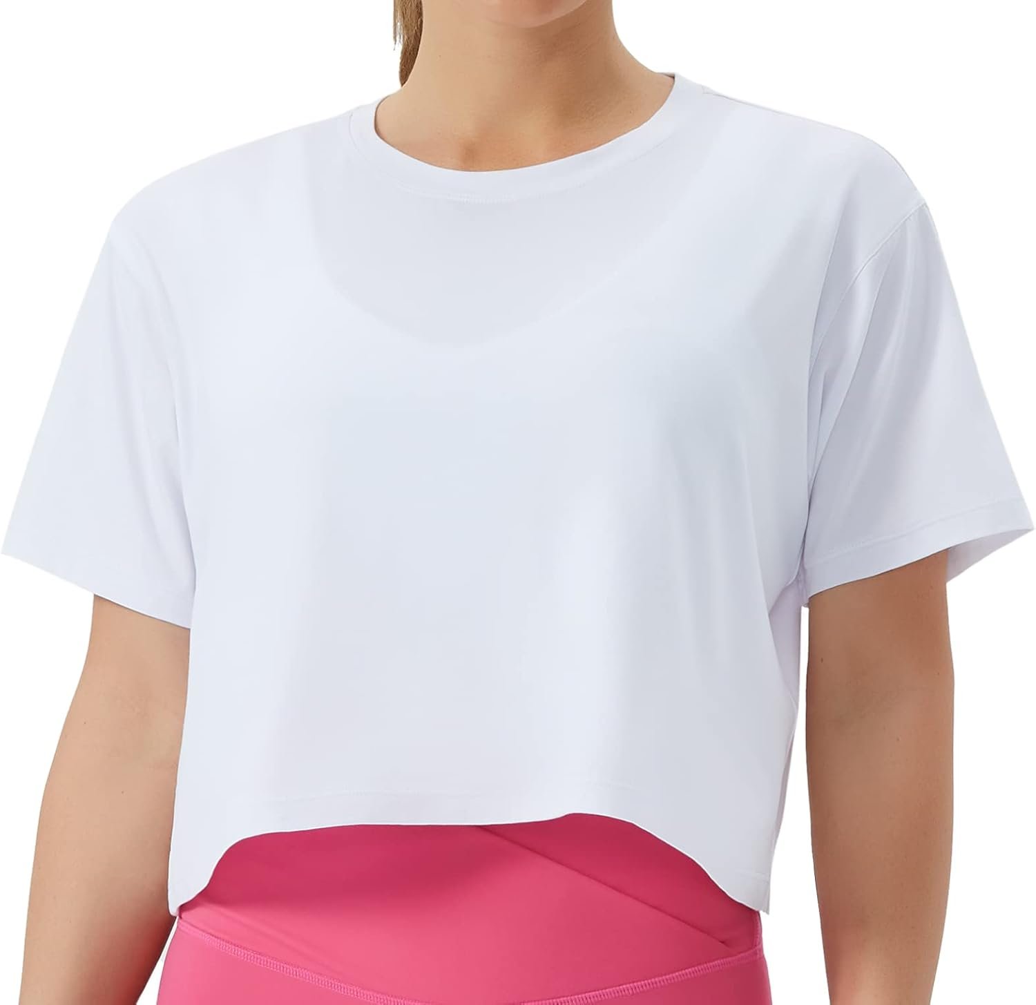 THE GYM PEOPLE Women’s Workout Crop Top T-Shirt Short Sleeve Boxy Yoga Running Cropped Basic Tee