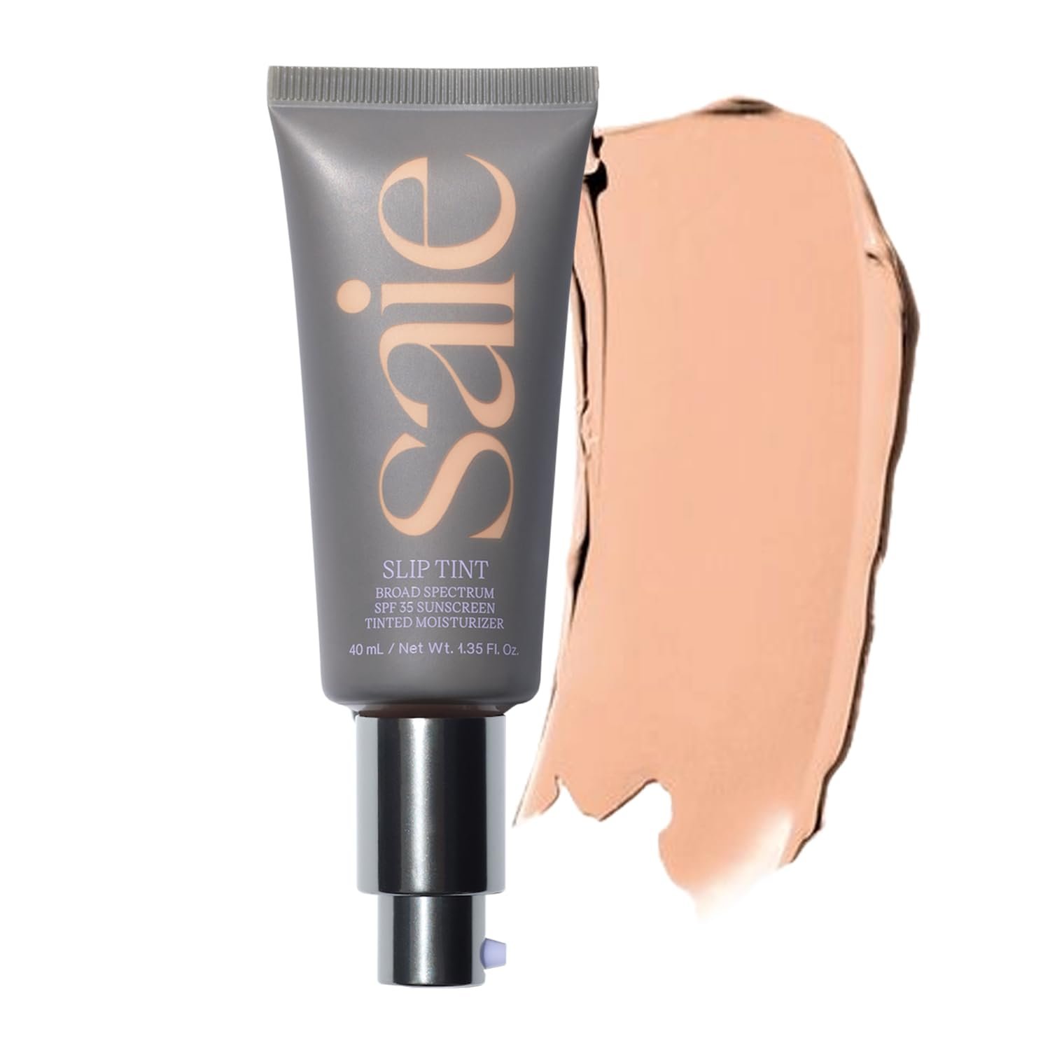 Saie Slip Tint Tinted Moisturizer with SPF 35 – Light Coverage, Glowy Skin Tint & Mineral Sunscreen for Face with Hydrating Hyaluronic Acid – Summer Makeup Essential – Shade Three + Half (1.35 oz)