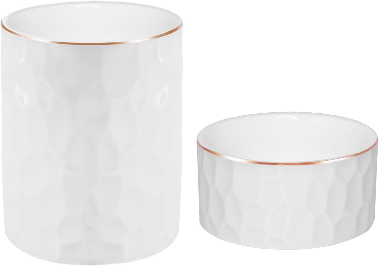 Aesthetic Desk Accessories Set of 2 For Your Office Desk Decor – Sturdy Concrete Desktop Accessories For Women or Men Enhance Any Office Decor – Set incl. Ceramic Pen Holder and Paper Clip Holder