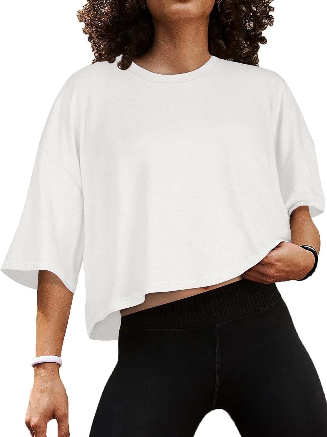 Summer Crop Tops for Womens Casual Half Sleeve Top Loose Fit Short Sleeve T Shirts Workout Oversized Tees 2026