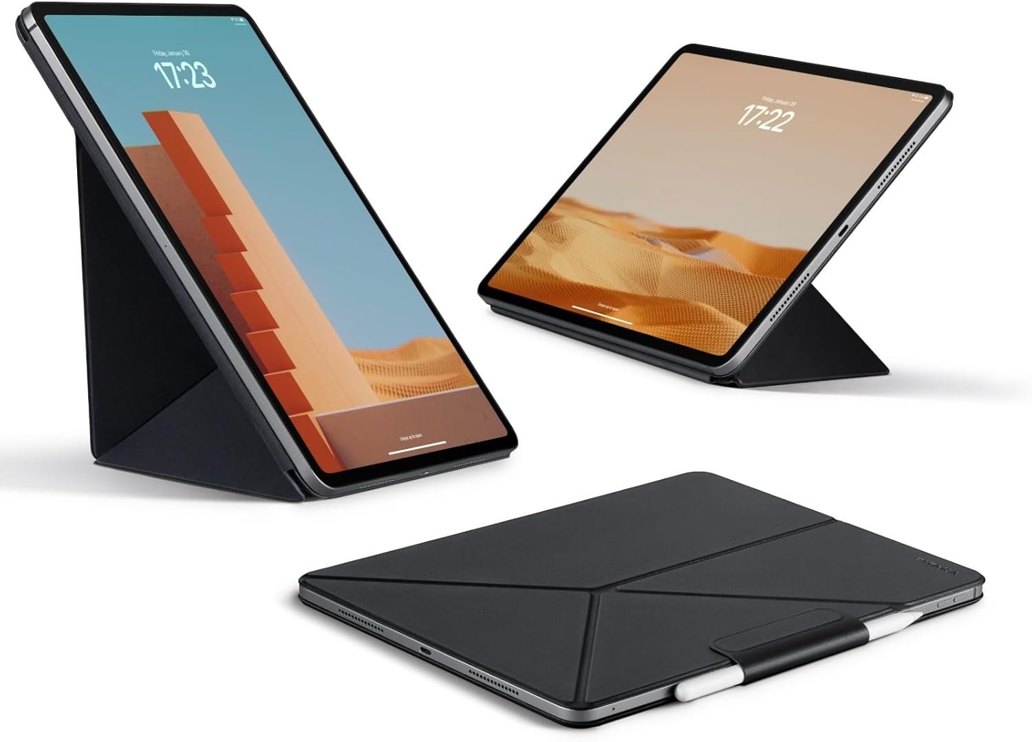 PITAKA iPad Pro 11 Inch Case, Compatible with iPad Air M4/M3/M2 11 Inch (4-8th Gen) & 2022/2021/2020/2018 iPad Pro 11 (1-4th Gen), Portrait/Landscape Magnetic Case with 4 Standing Angles – Black