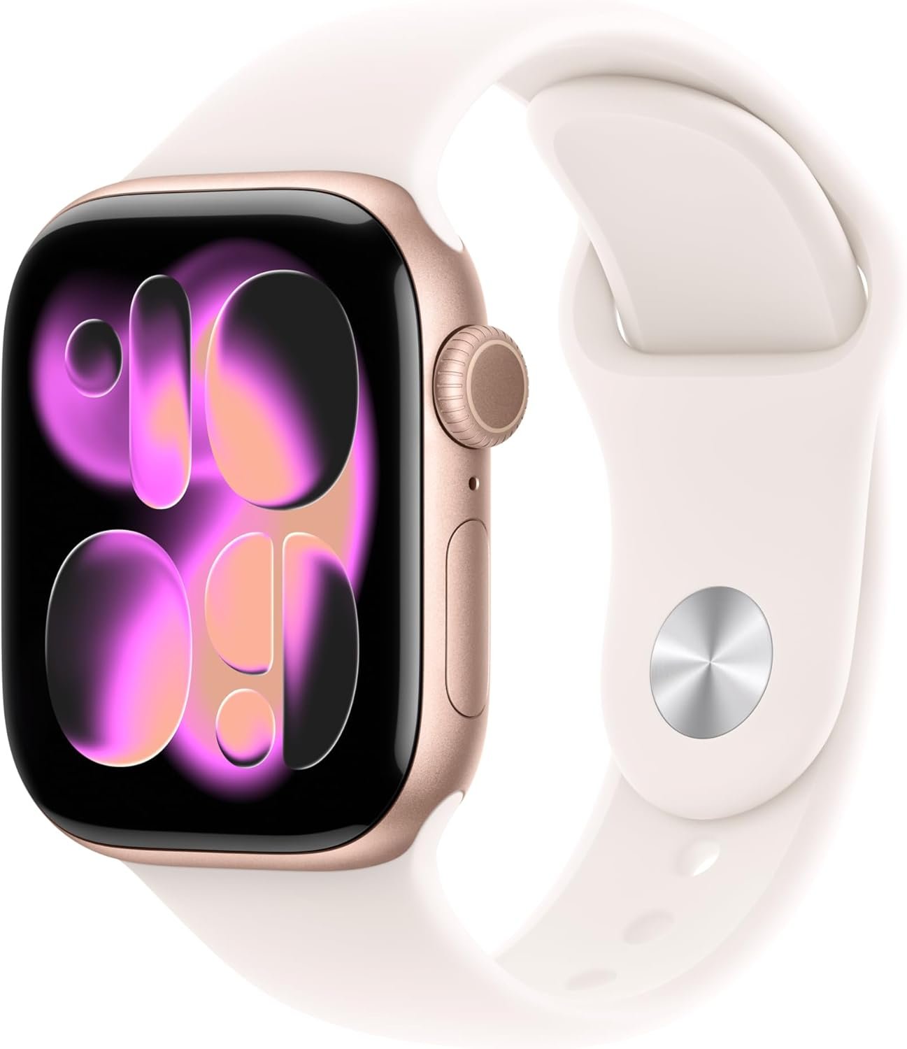 Apple Watch Series 11 [GPS + Cellular 42mm] Smartwatch with Rose Gold Aluminum Case w Light Blush Sport Band – S/M. Sleep Score, Fitness Tracker, Health Monitoring, Always-On Display, Water Resistant