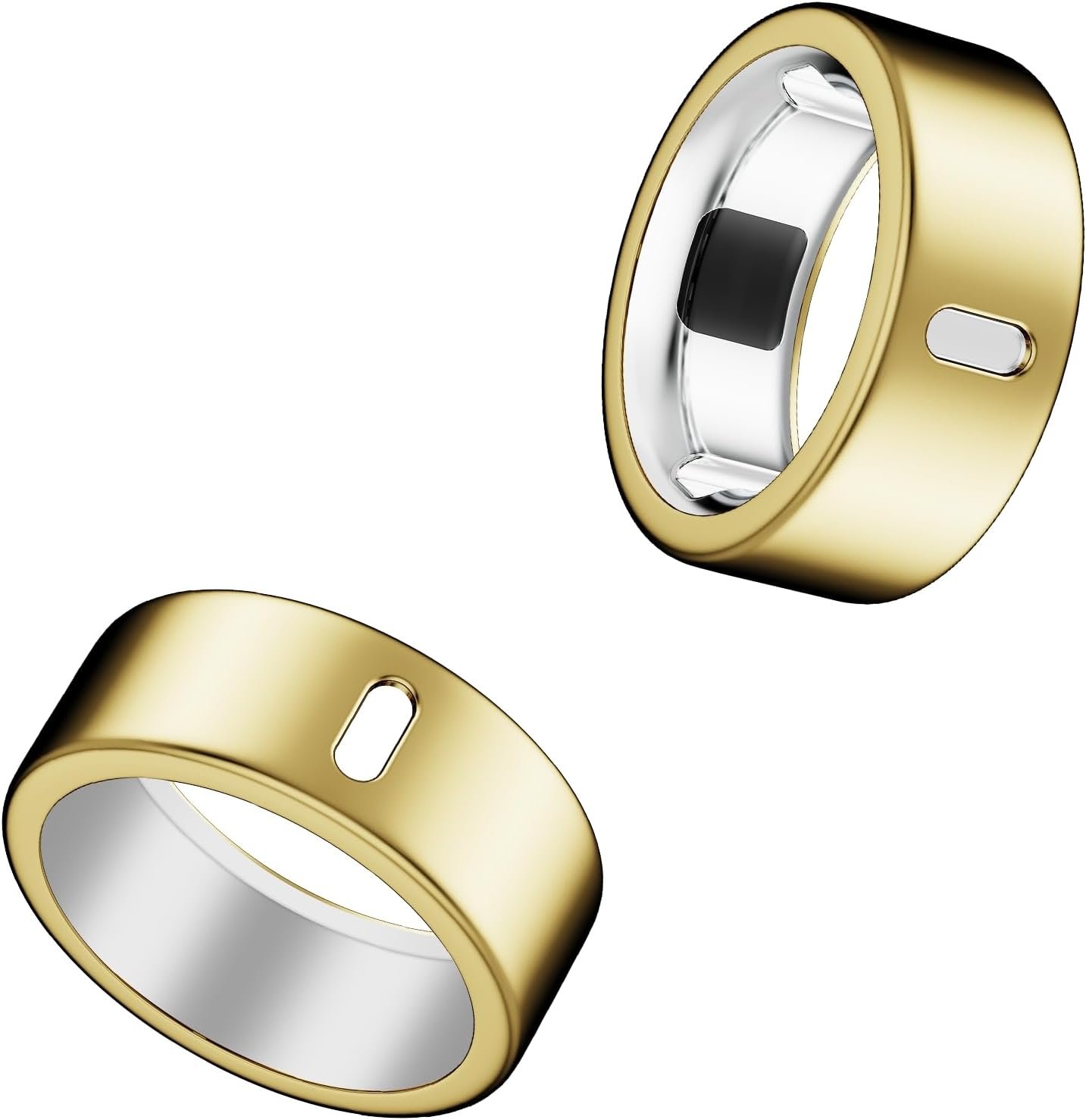 Cover Compatible for Oura Ring Gen 4/Gen 3 Horizon/Gen 3 Heritage,(NOT Compatible with Oura Ring 4-Ceramic), Charging Directly,TPU Finger Protector for Workout Women Men -Gold*2- Size 7