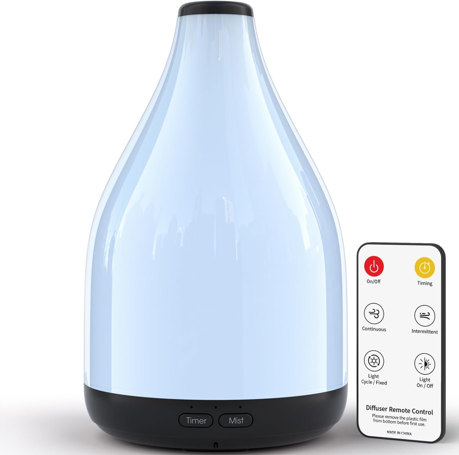 Modern Oil Diffuser for Essential Oils, Large Capacity Aroma Diffusers for Home Room, Ultrasonic Cool Mist 12H Fragrance, Meditation, Yoga, 1-3-6 Hours Timer Off, Black