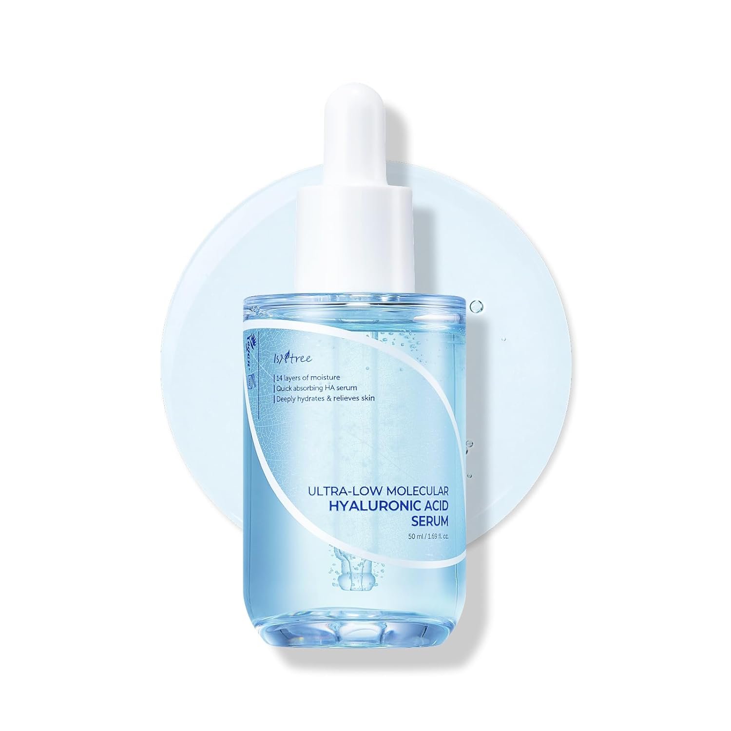 ISNTREE Ultra-Low Molecular Hyaluronic Acid Serum 1.69 fl.oz | Vegan Korean Skincare | 14-Complex Hyaluronic Acid | Deep Hydration | Lightweight & Fast-Absorbing