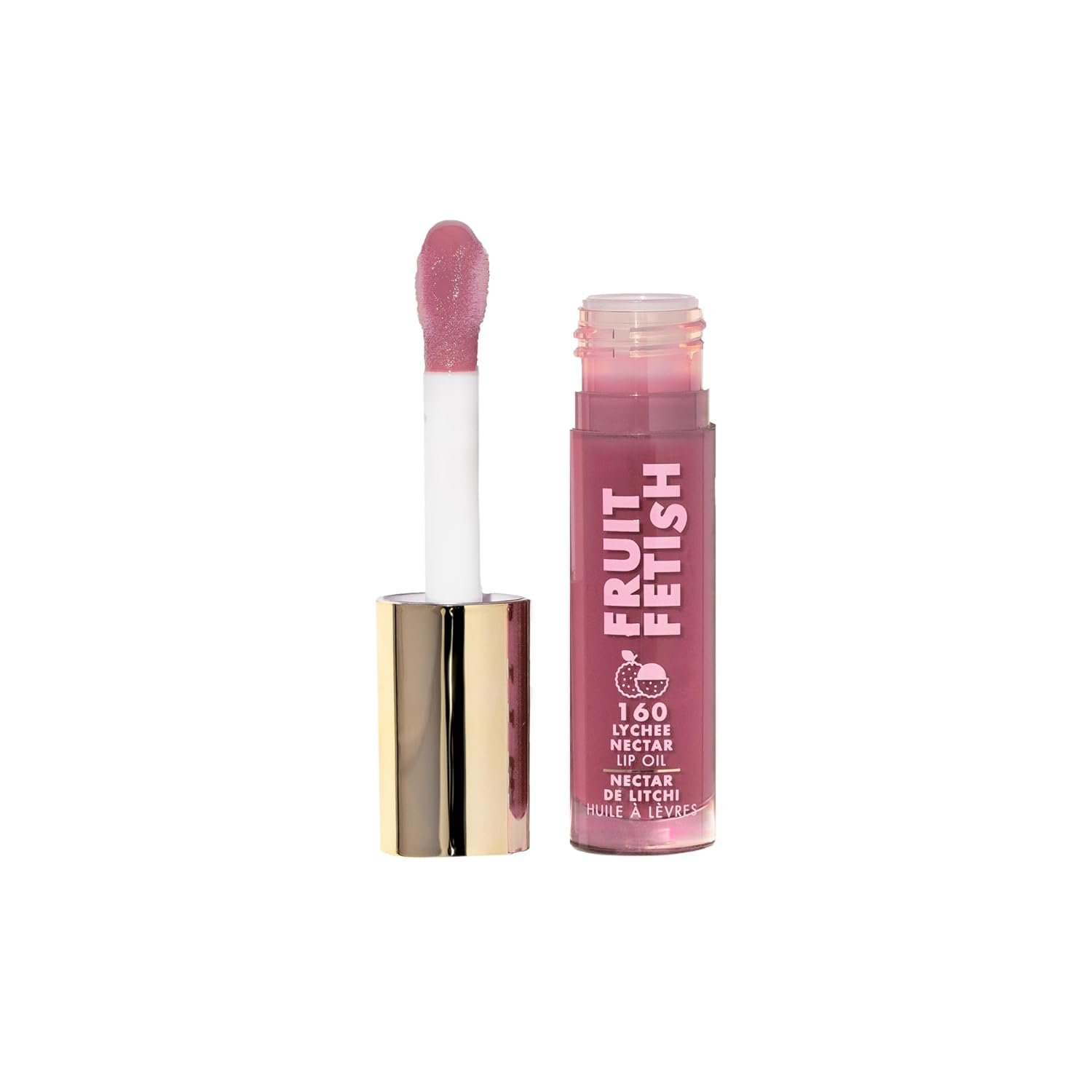 Milani Fruit Lip Oil, Tinted Lip Gloss and Hydrating Lip Oil Treatment, Moisturizing Non Sticky Clear Lip Gloss Shine, High Shine Lip Balm for Dry Lips with Vitamin E, Lychee Nectar, 0.14 oz