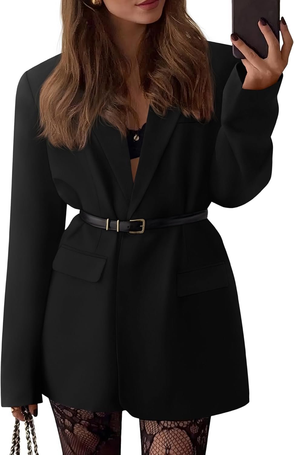 BTFBM Blazers for Women 2026 Spring Business Casual Clothes Open Front Oversized Winter Coats Work Office Suit Jackets