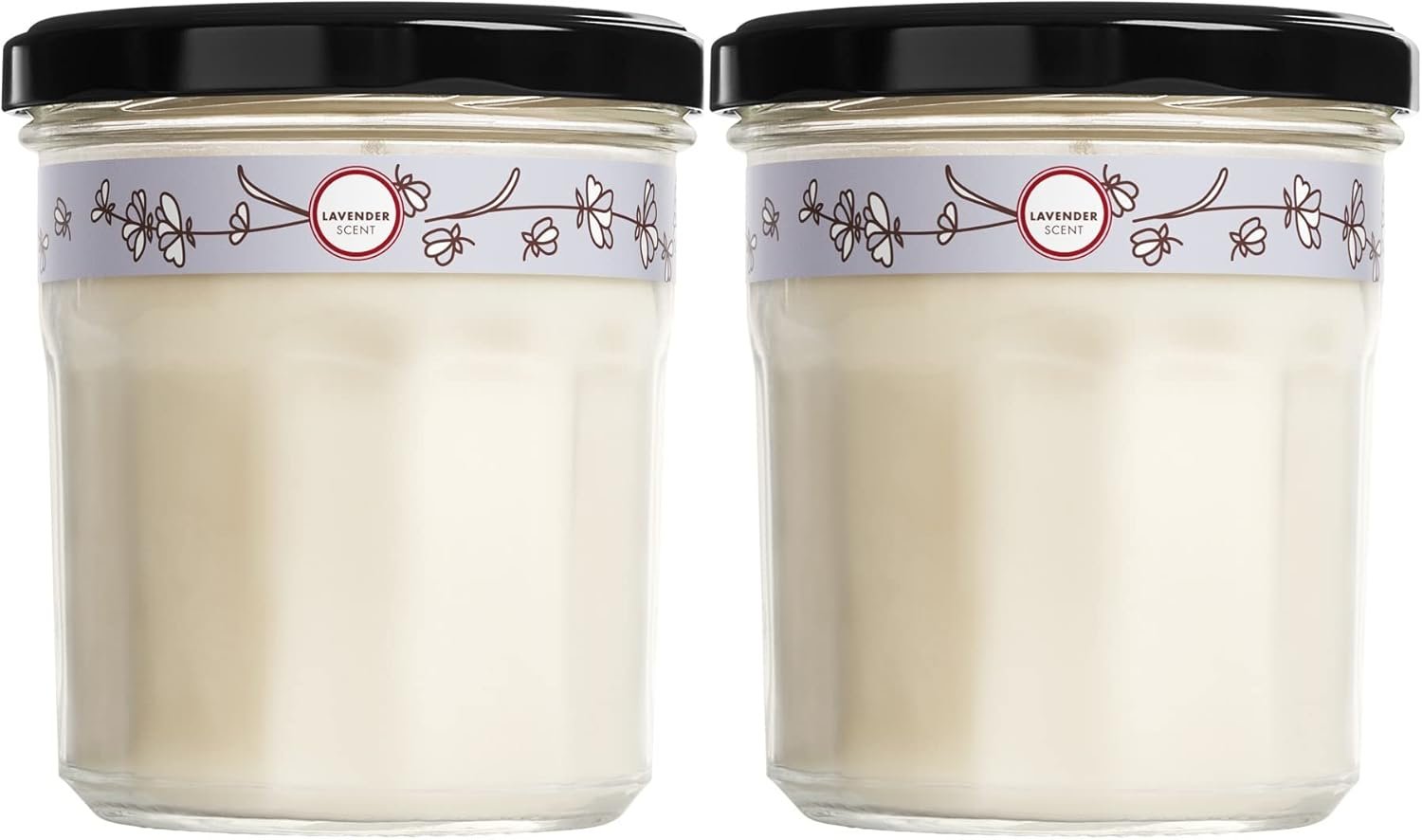 MRS. MEYER’S CLEAN DAY Lavender Soy Candle, Garden-Inspired Aromatherapy Homekeeping, 35 Hour Burn Time, Made with Essential Oils, 7.2 oz Large Glass Jar Candles (Pack of 2)