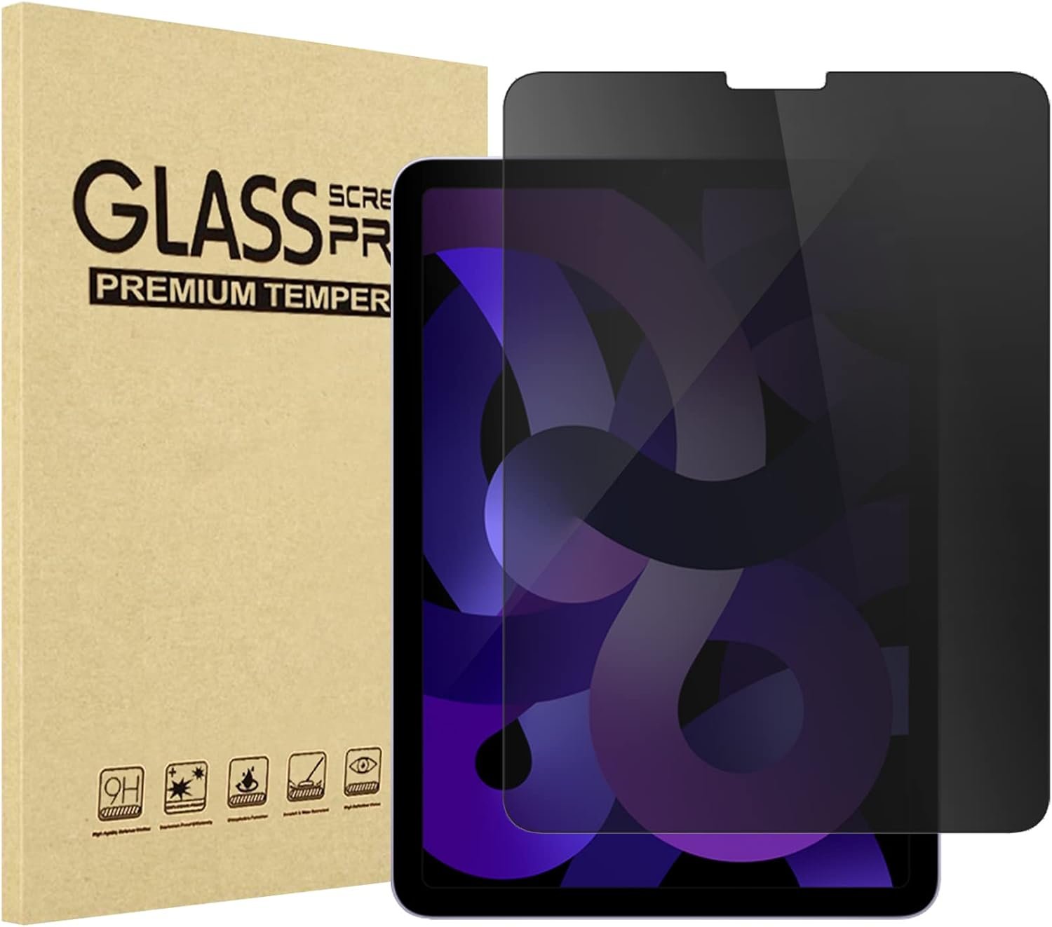 ProCase 1 Pack for iPad Air 5th 2022/ Air 4th 2020/ iPad Pro 11 4th 2022/ 3rd 2021/ 2nd 2020/ 1st 2018 Privacy Screen Protector, Anti-Spy Tempered Glass for 10.9 iPad Air 5 4 / iPad Pro 11″ 4 3 2 1