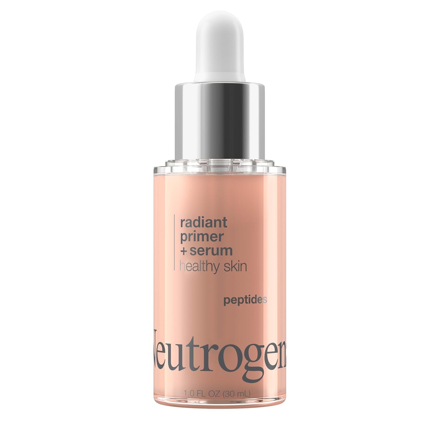 Neutrogena Healthy Skin Radiant Booster Primer & Serum, Skin-Evening Serum-to-Primer with Peptides & Pearl Pigments, Evens the Look of Skin’s Tone & Smooths Texture, 1.0 fl. oz