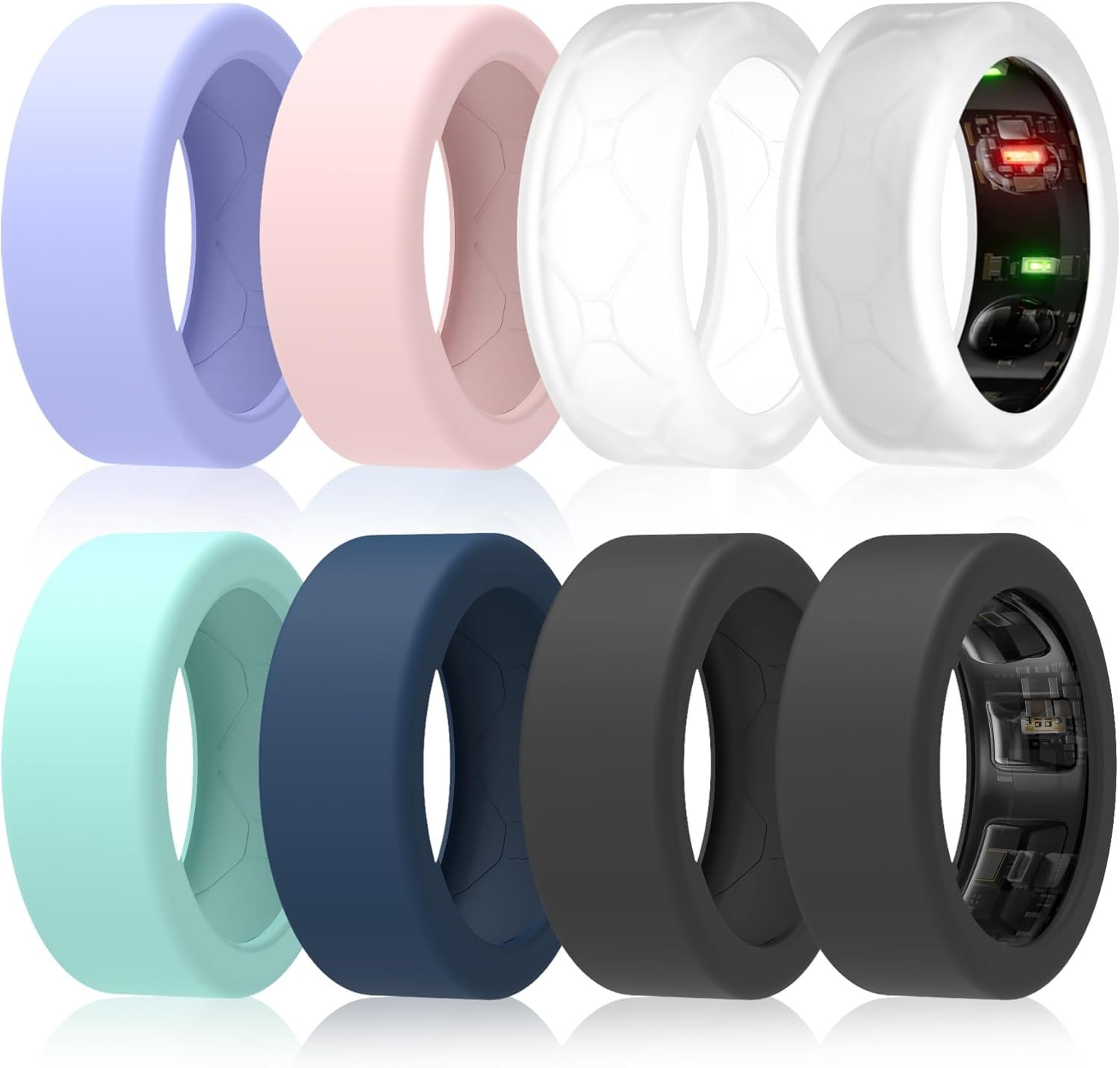 8 Pack Ring Cover for Oura Ring Gen 4 /Gen 3, Anti-Scratch Elastic Silicone Cover for Working Out Gym – Patent Pending