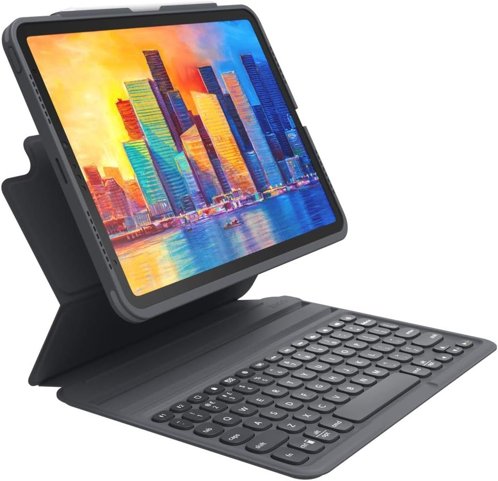ZAGG Pro Keys Detachable Case and Wireless Keyboard for Apple iPad Air 11″ (M3)/ Pro 11″ (Gen 1,2,3,4) and iPad Air (Gen 4,5,& M2), Bluetooth Pairing, Apple Pencil Holder, 6.6ft Drop Protection