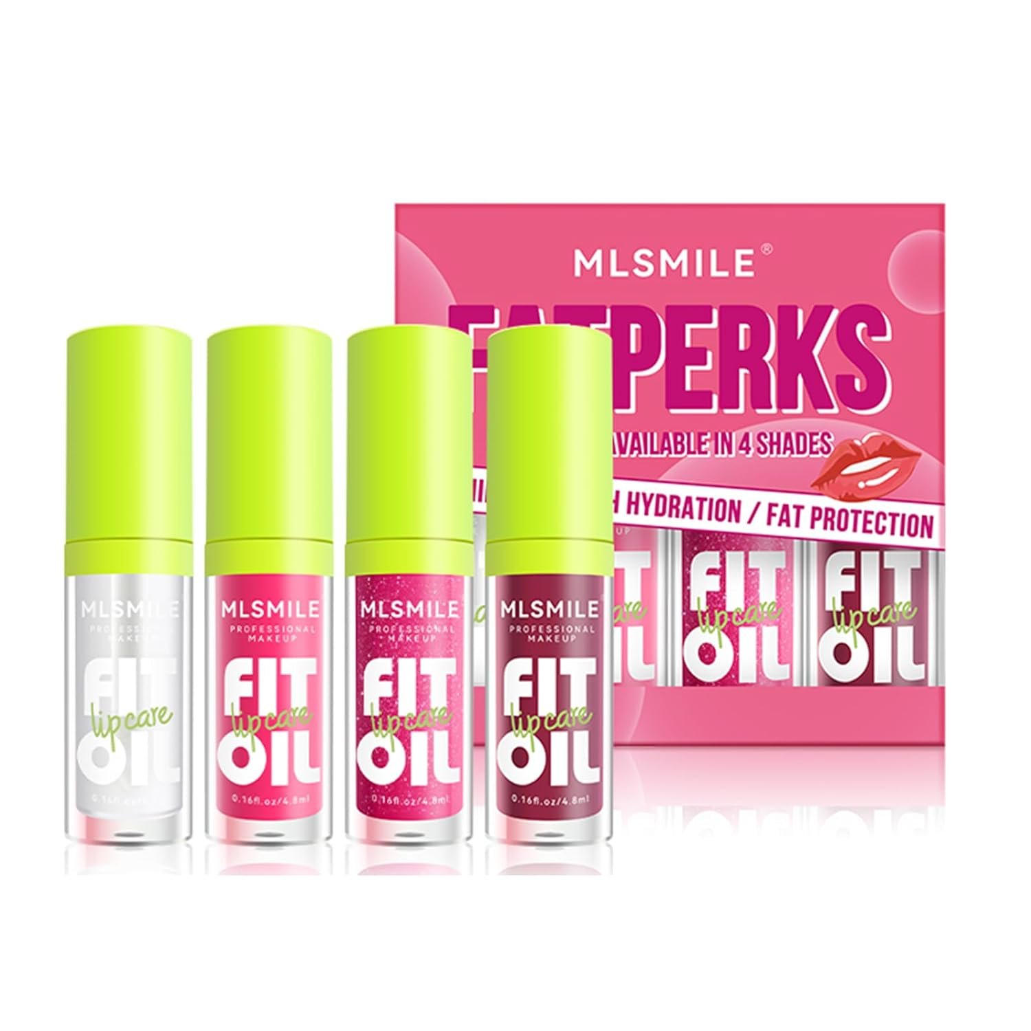 Hydrating Fat Lip Oil Gloss Set, 4pcs Non-Sticky Moisturizing Smooth Glossy Finish Lip Glow Oil, Tinted Plumping Butter Lipgloss Long Lasting Lips Balm – Lips Care Stuff for Women Girls Teen