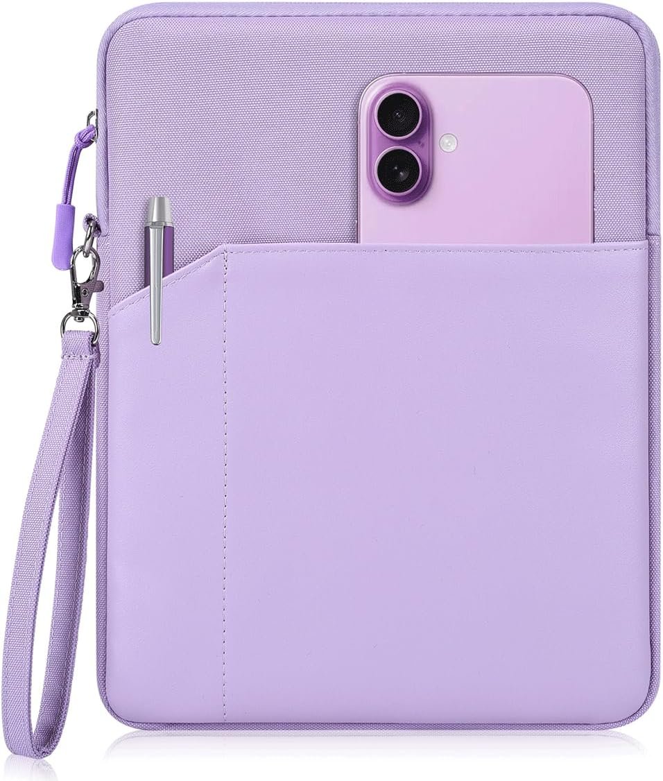 CAAORDKSO 9-11 Inch Tablet Sleeve Case, Tablet Bag Carrying Travel Pouch for iPad 11-inch A16 2025, 11 inch iPad Air M3 M2 / Pro M4, 10.2 10.9″ iPad, Galaxy Tab S8/S9 11″/ Galaxy Tab A9+ Bag, Purple