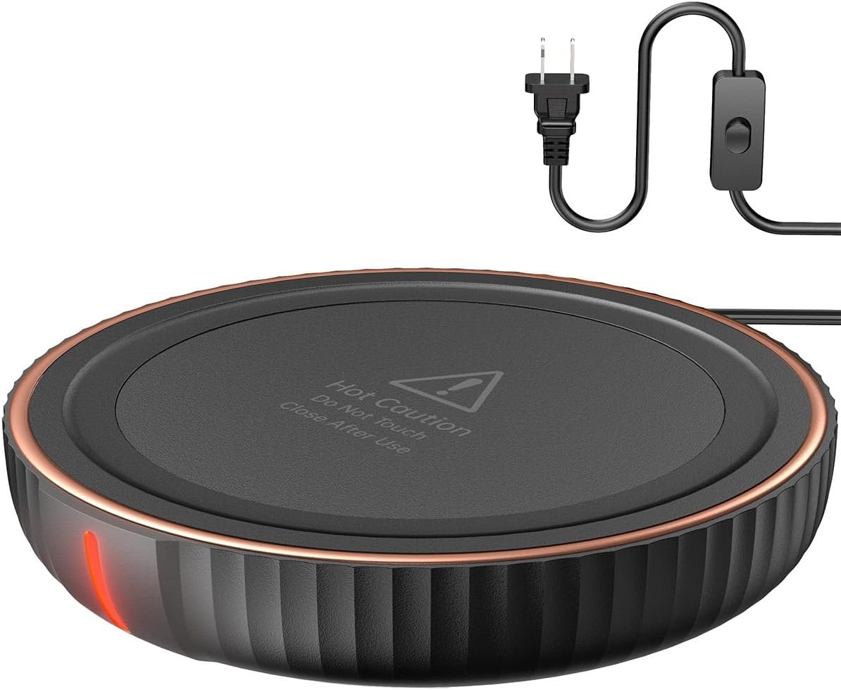 HouseGem Large Candle Warmer Plate – Coffee Cup Mug Warmer for Desk, Candle Melter, Electric Mug Heater for Beverages, Milk & Tea, Coffee Accessories Ideal Gifts Keep Cup Warm (Black)