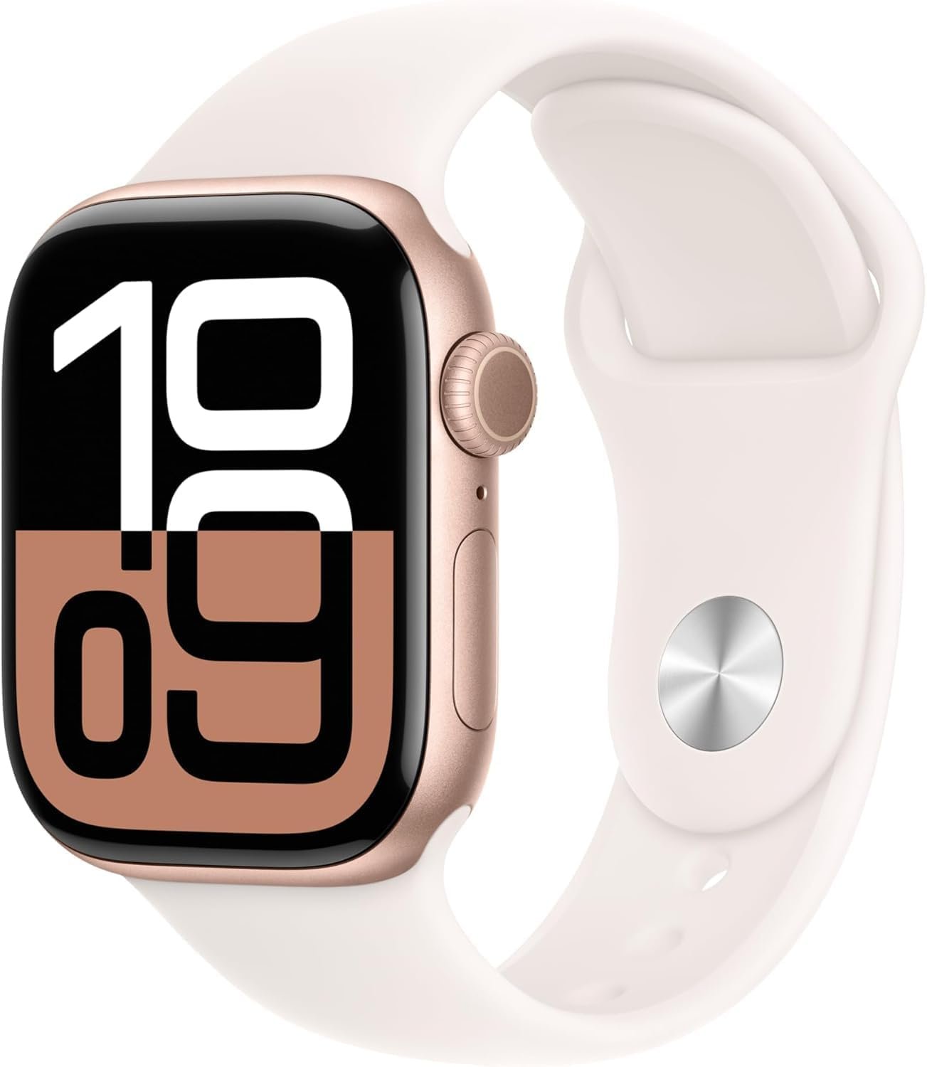 Apple Watch Series 10 [GPS, 42mm] – Rose Gold Aluminum Case with Light Blush Sport Band, S/M (Renewed)