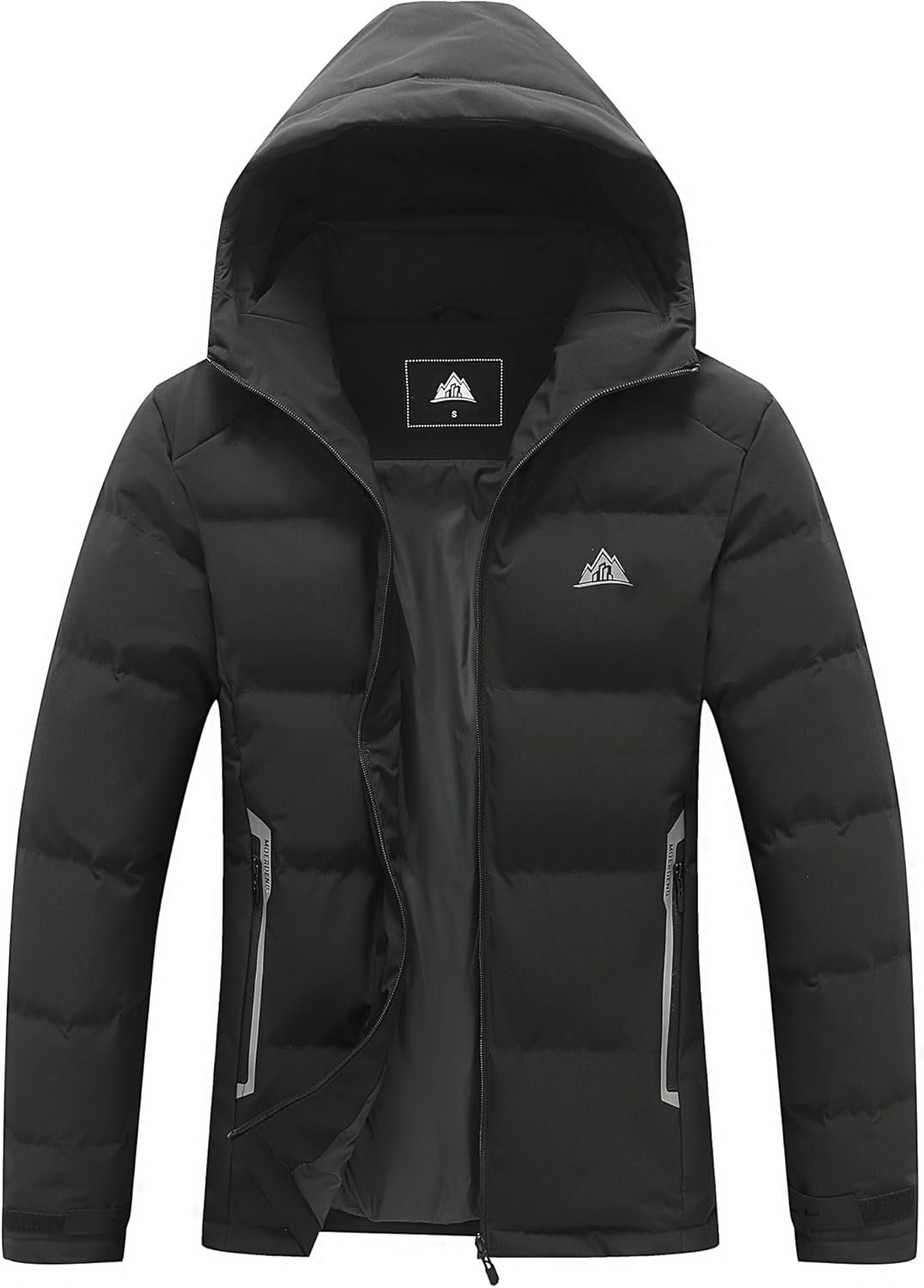 MOERDENG Women’s Lightweight Full-Zip Puffer Jacket with Hood Quilted Warm Winter Coat Water Resistance Winter Jacket