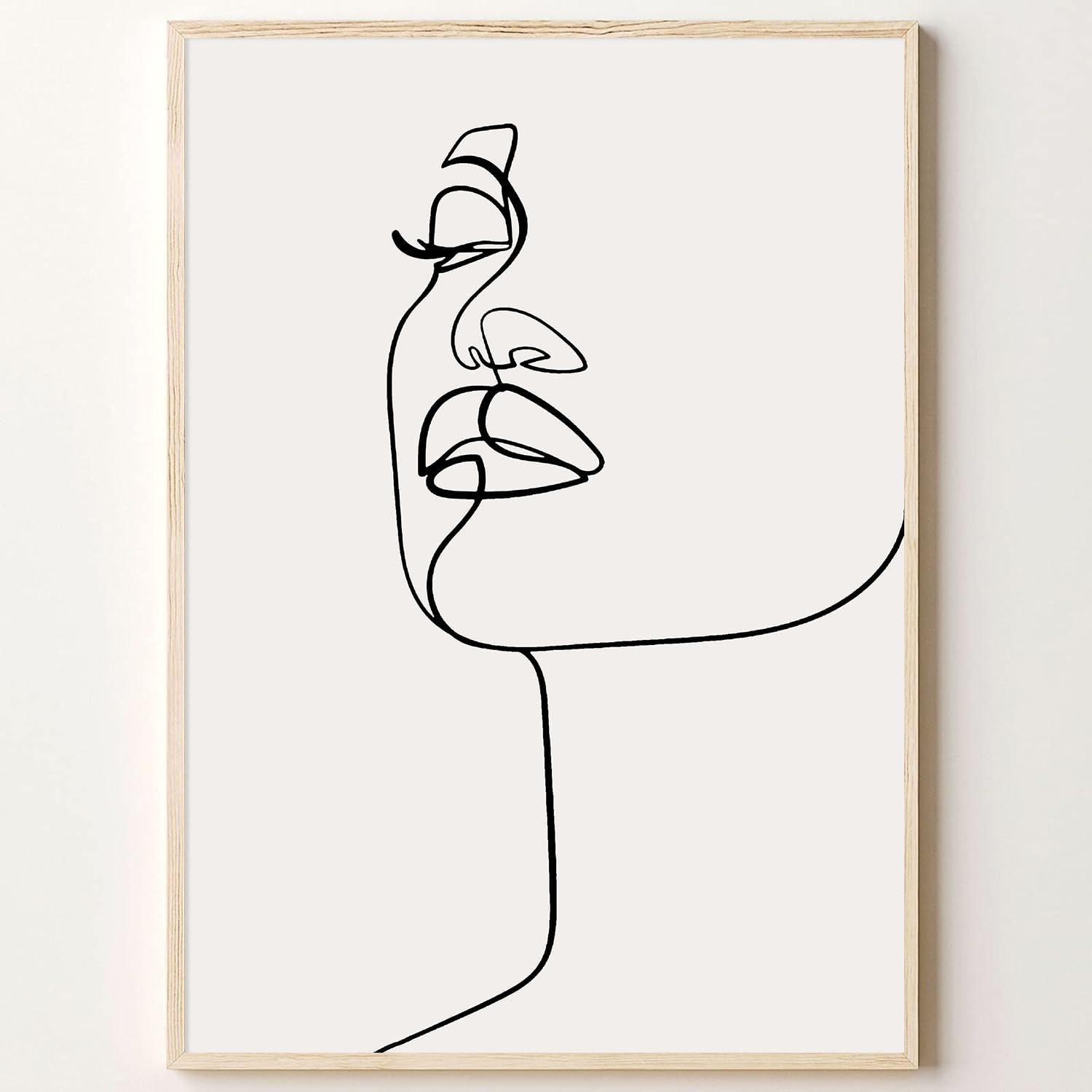 Abstract Line Woman Face Wall Art Modern Minimalist Art Print Female Artwork Minimalist Women Face Art Black and White Poster Line Art Abstract Line Poster Woman Line Art Canvas 16x24in No Frame
