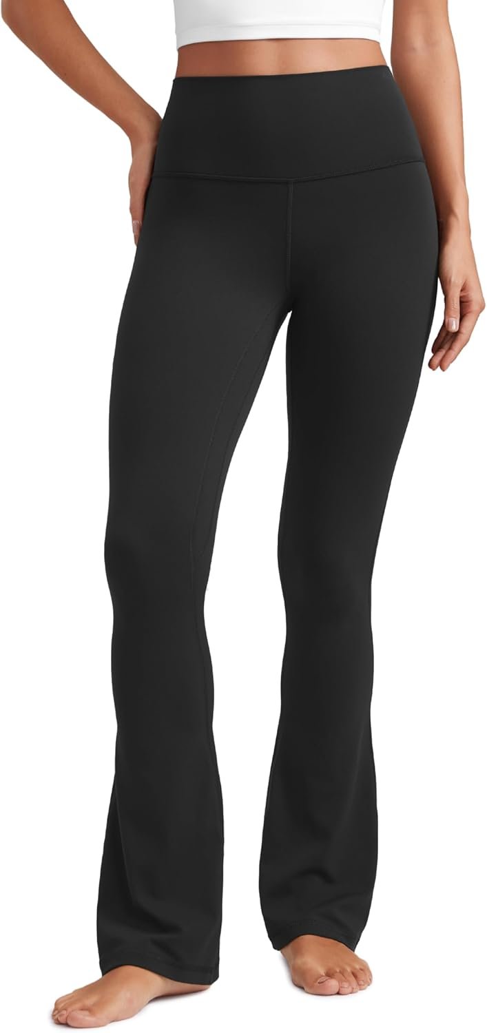 CRZ YOGA Butterluxe Mini Flared Leggings 30″/31.5″/33” – High Waist Bootcut Casual Lounge Women Yoga Pants with Pocket