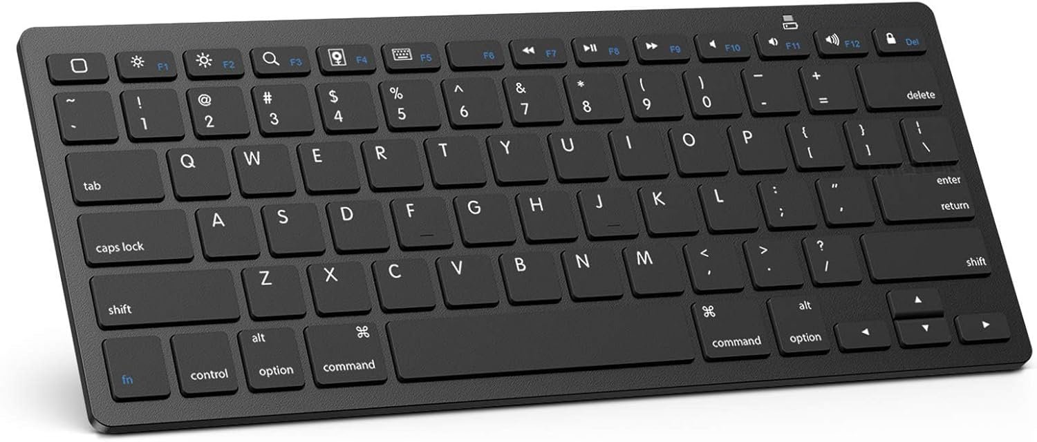 OMOTON Bluetooth Keyboard Compatible with iPad A16 11th 10th Generation, iPad 10.2 (9th/8th/7th), iPad Pro 13/12.9/11 inch, iPad Air/Mini and More iOS Devices, Black