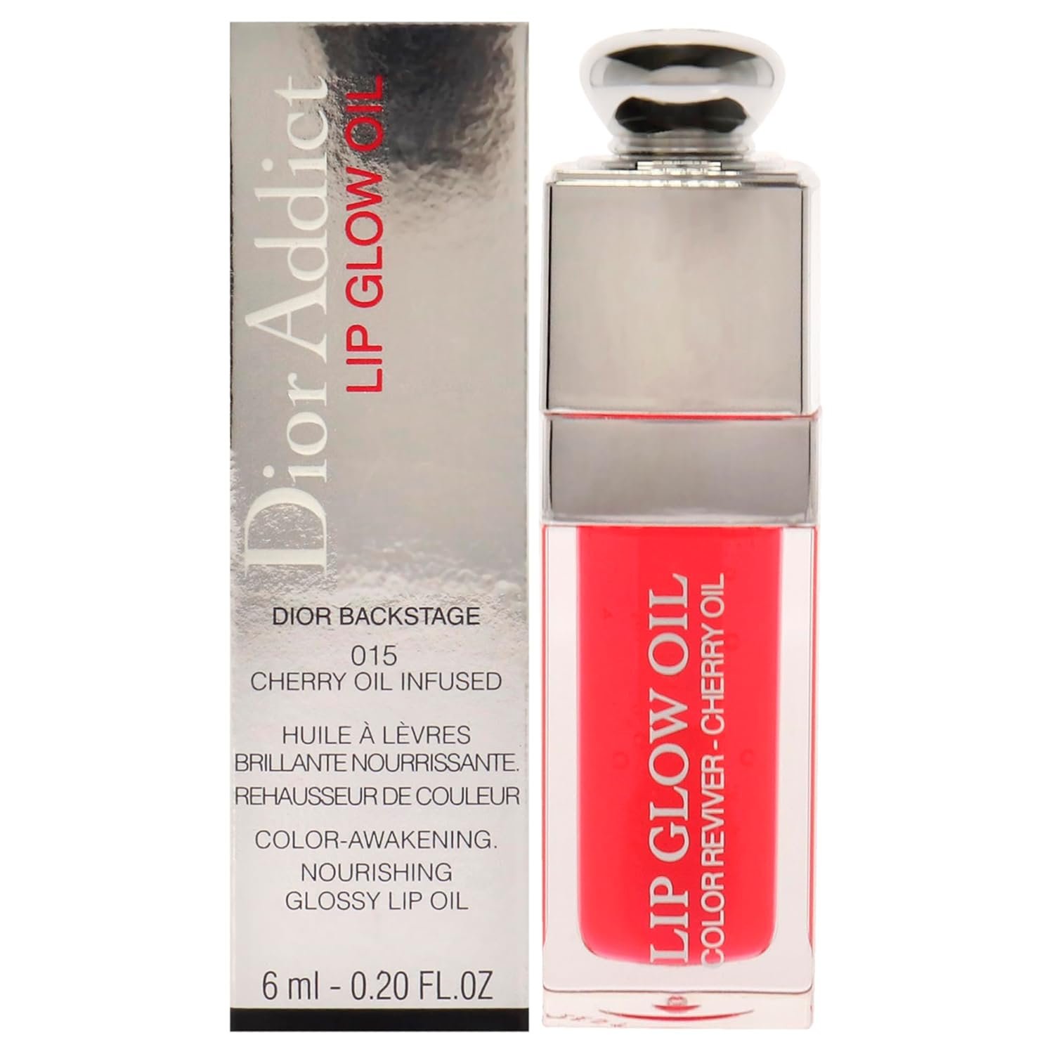 Christian Dior Dior Addict Lip Glow Oil – 015 Cherry Lip Oil Women 0.2 oz, Glossy finish