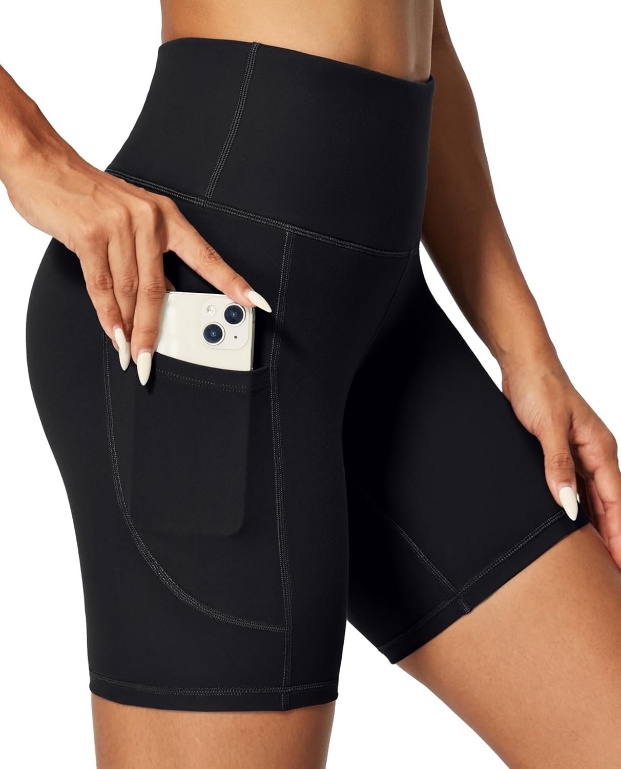 IUGA Biker Shorts Women 6″ Tummy Control Workout Shorts Women with Pockets High Waisted Yoga Running Gym Spandex Compression