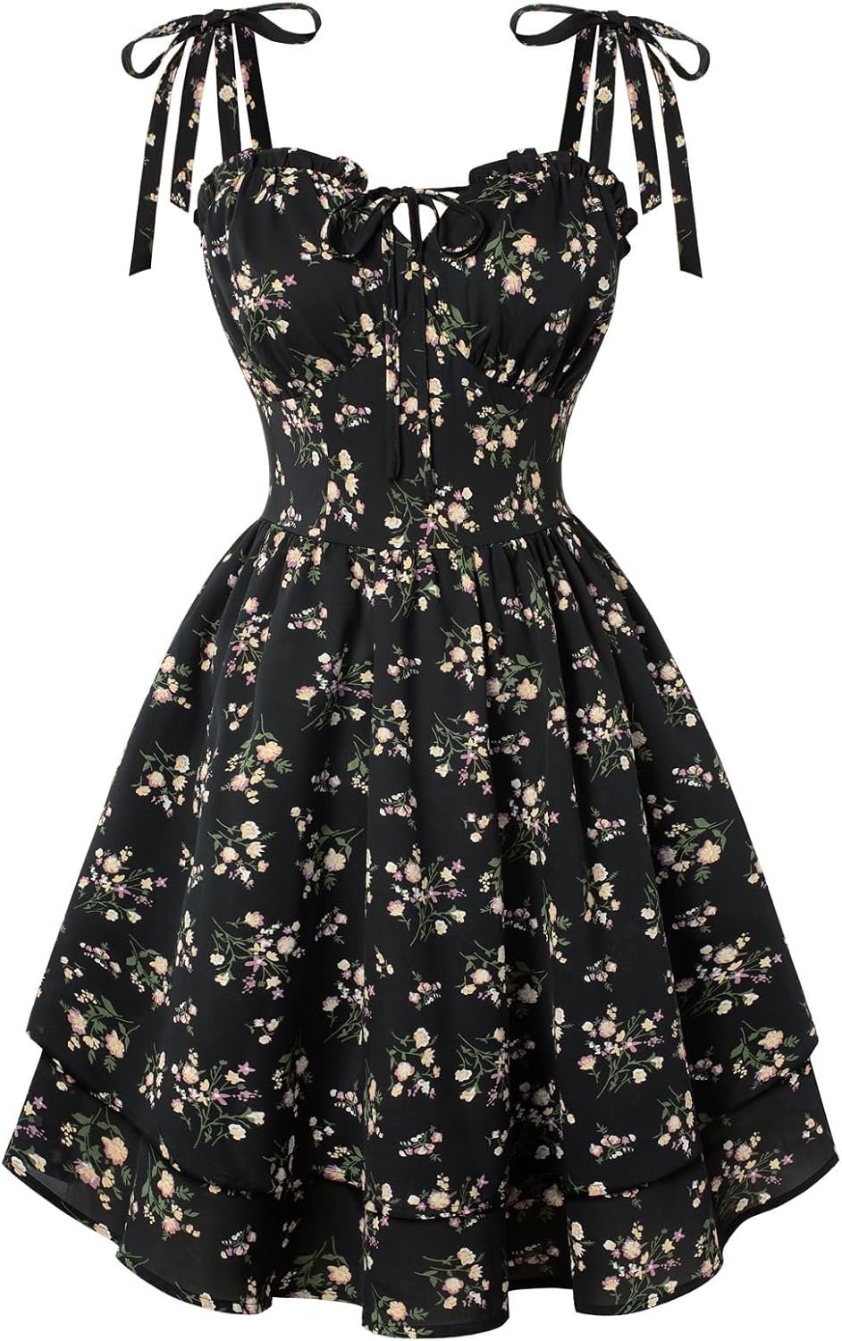 Scarlet Darkness Floral Mini Dress for Women Teens Summer 2026 Fairy Corset Sundress Graduation Dresses
