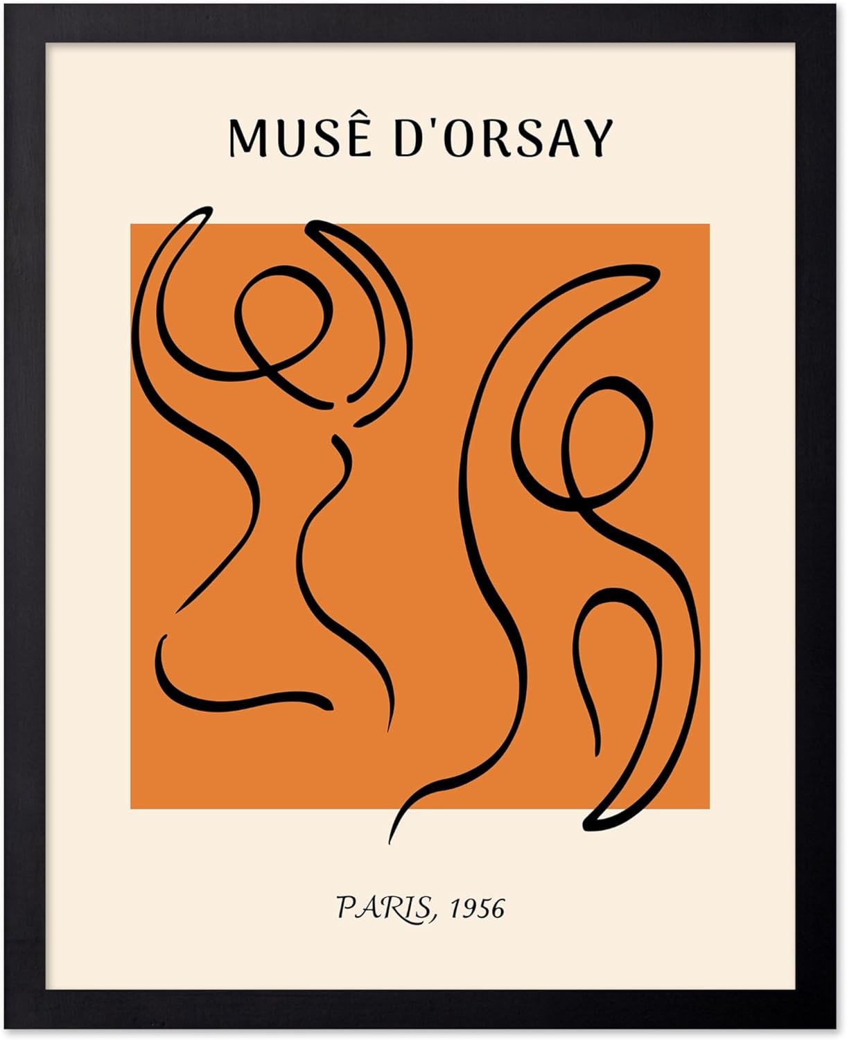 Poster Master Vintage Poster – Retro Line Figure Print – Line Drawing Art – Minimal Gift for Him, Her, Men, Women – Abstract Decor for Office, Bedroom, Living Room – 8×10 UNFRAMED Wall Art