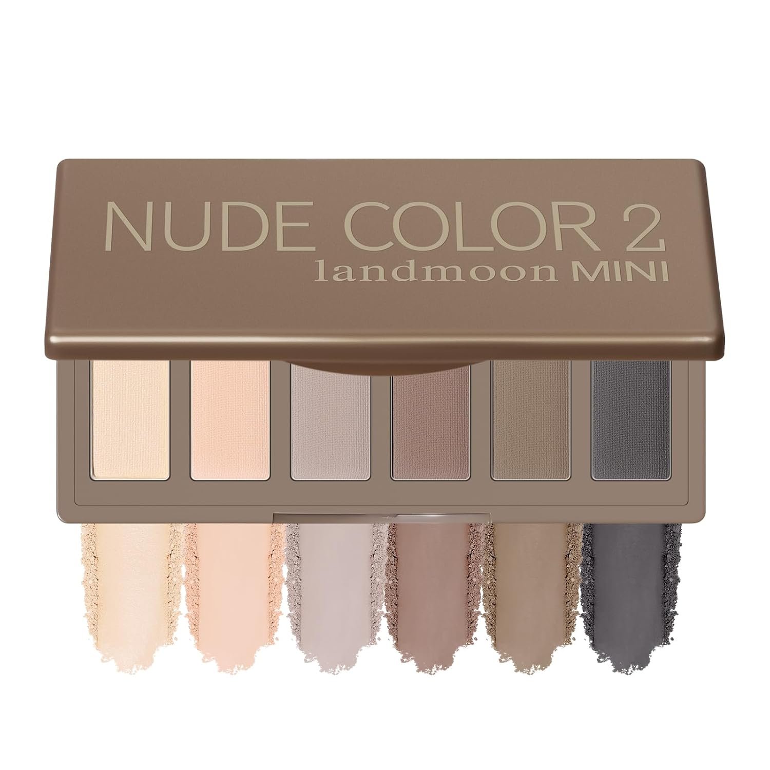Neutral Nude Matte Mini Eyeshadow Palette, 6 Colors Smoky Taupe & Brown Travel Size Eye Shadows, Highly Pigmented, Long-Lasting, Vegan Makeup Palette with Mirror for Daily Use