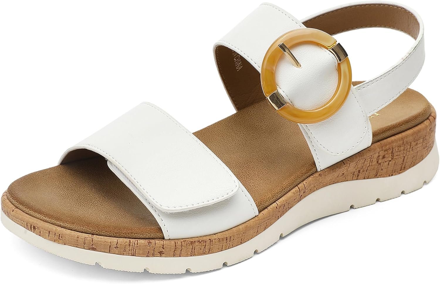 UBFEN Womens Flat Sandals – Comfortable Arch Support Low Wedge Walking Sandals for Summer, Beach, Vacation, Travel