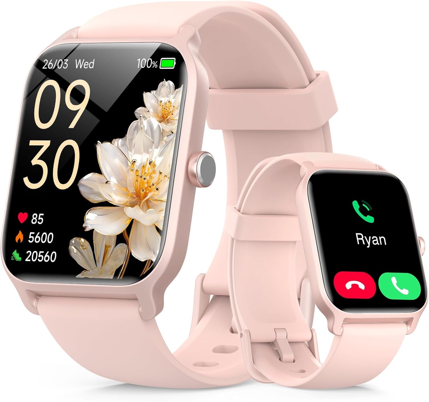 Tensky Smart Watch for Women/Men, 1.85” HD Activity Smartwatch for iPhone/Android, 100+ Sport Modes Fitness Tracker (Answer/Make Call), Alexa Built-in, Sleep/Heart Rate/SpO2 Monitor/2ATM Waterproof