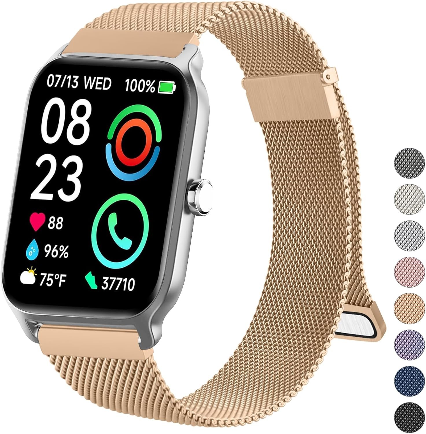 Metal Bands Compatible with IDW13,IDW16,IDW19 Smartwatch Bands, 22mm Stainless Steel Metal Replacement Strap for Fitpolo IDW13/Woneligo W13 Smartwatch Bands,ENOMIR/TOOBUR/MILOUZ/Gydom/Faweio/Veryfit IDW19 Smartwatch Bands