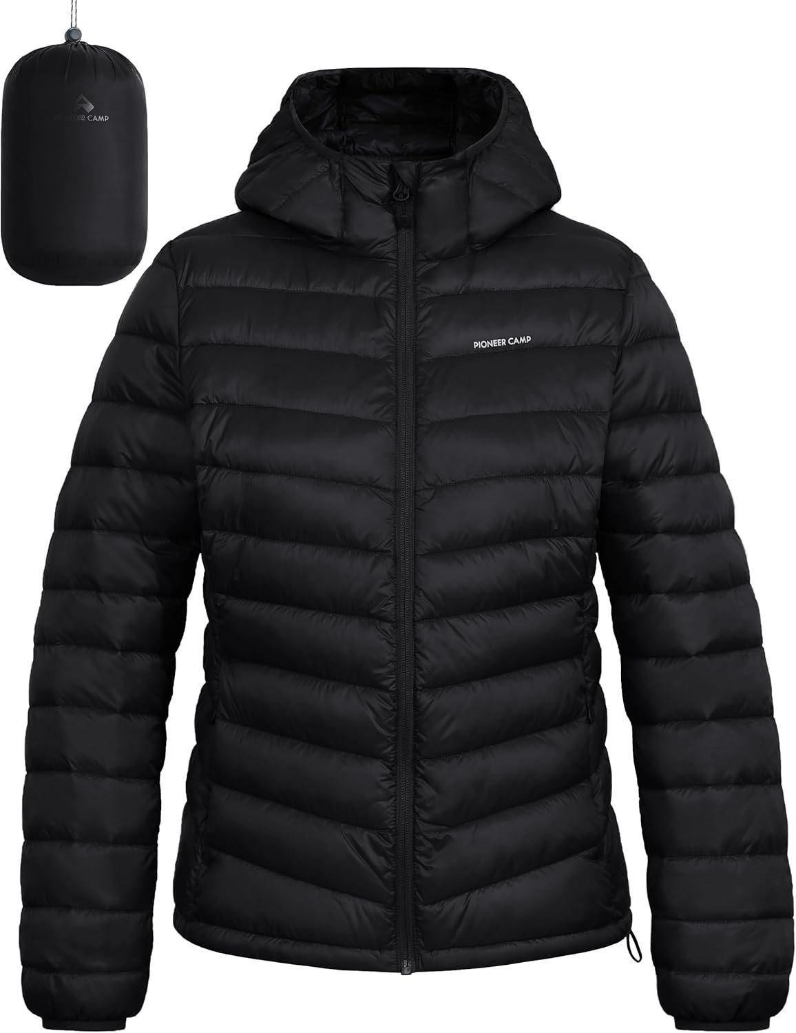 Pioneer Camp Women’s Packable Puffer Jacket Winter Light Weight Water-Repellent Quilted Coat with Hood