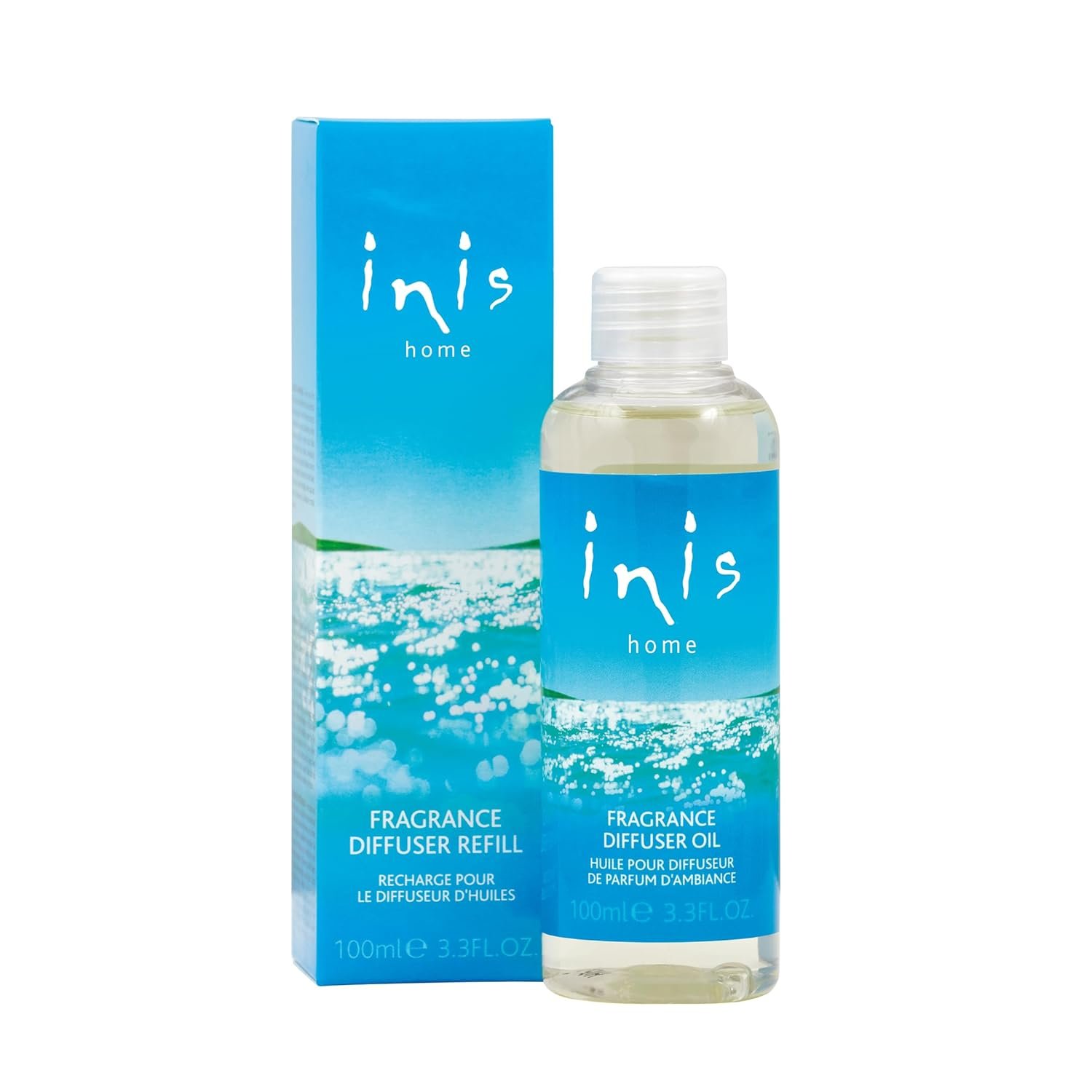 Inis the Energy of the Sea – Reed Diffuser Oil Refill, Replacement Diffuser Oil for Existing Inis Diffusers, Long Lasting Clean Ocean Fresh Aquatic Home Fragrance, 3.3 fl oz