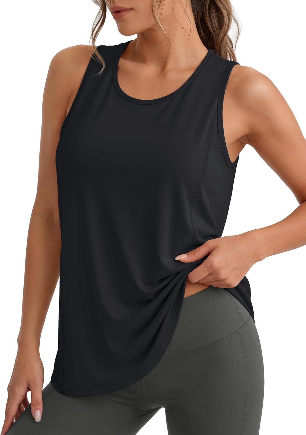 MAGCOMSEN Women’s Sleeveless Workout Shirts UPF 80+ Dry Fit Running Wicking Tank Tops Athletic Gym Summer