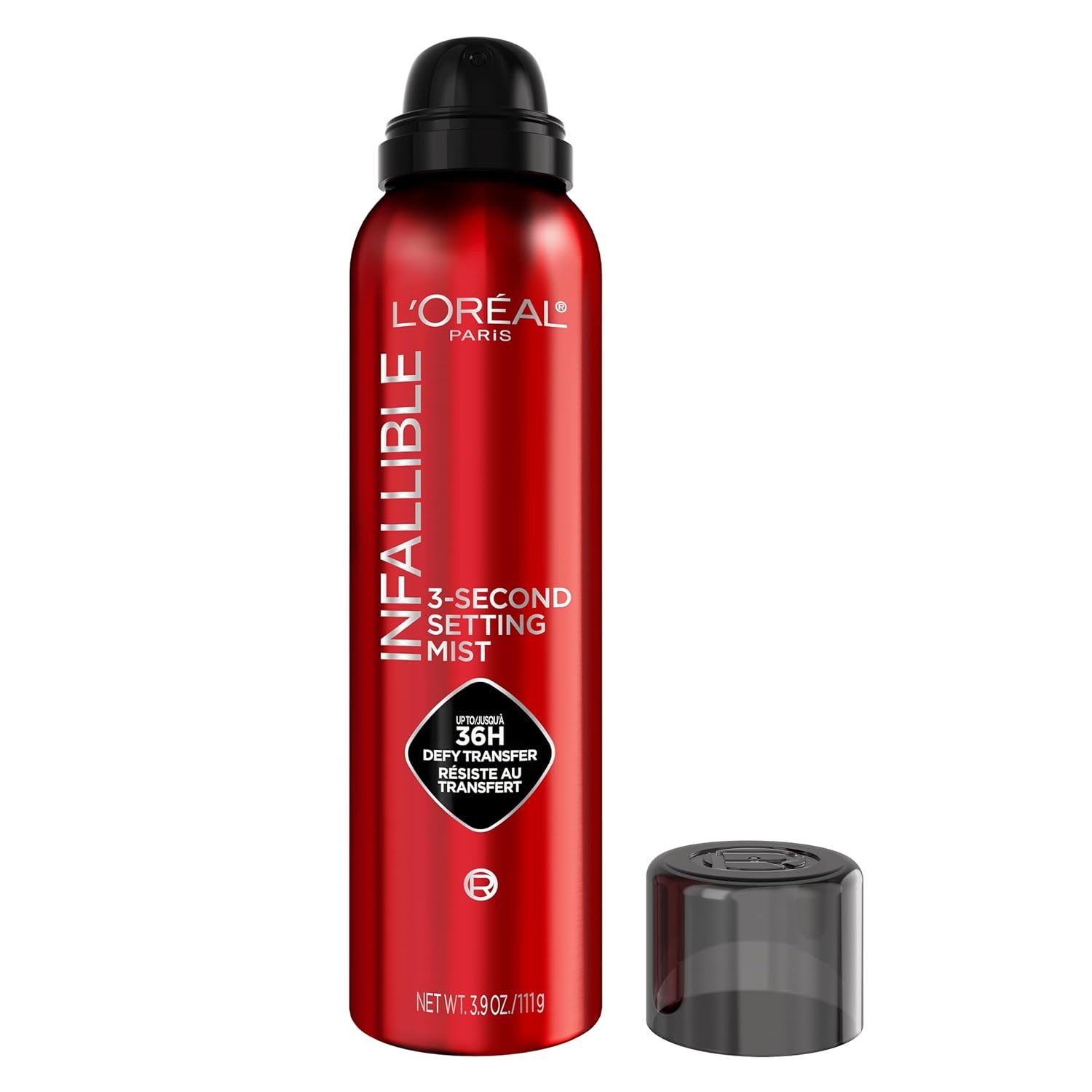 L’Oreal Paris Infallible XL 3-Second Setting Spray Mist, Microfine Mist for up to 36HR Wear, Clear, 3.9 Oz