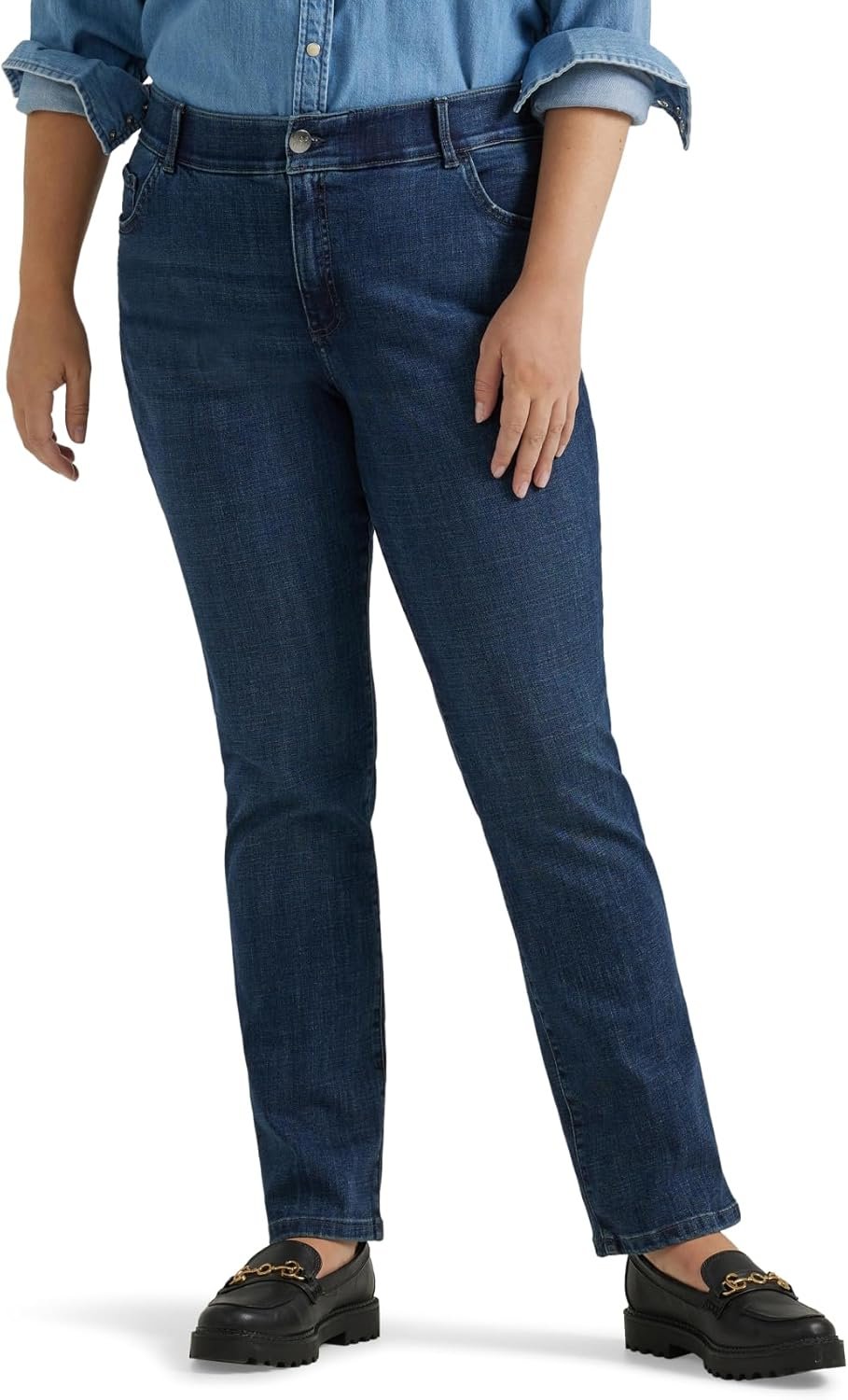 Lee Women’s Plus Size Ultra Lux Comfort with Flex Motion Straight Leg Jean