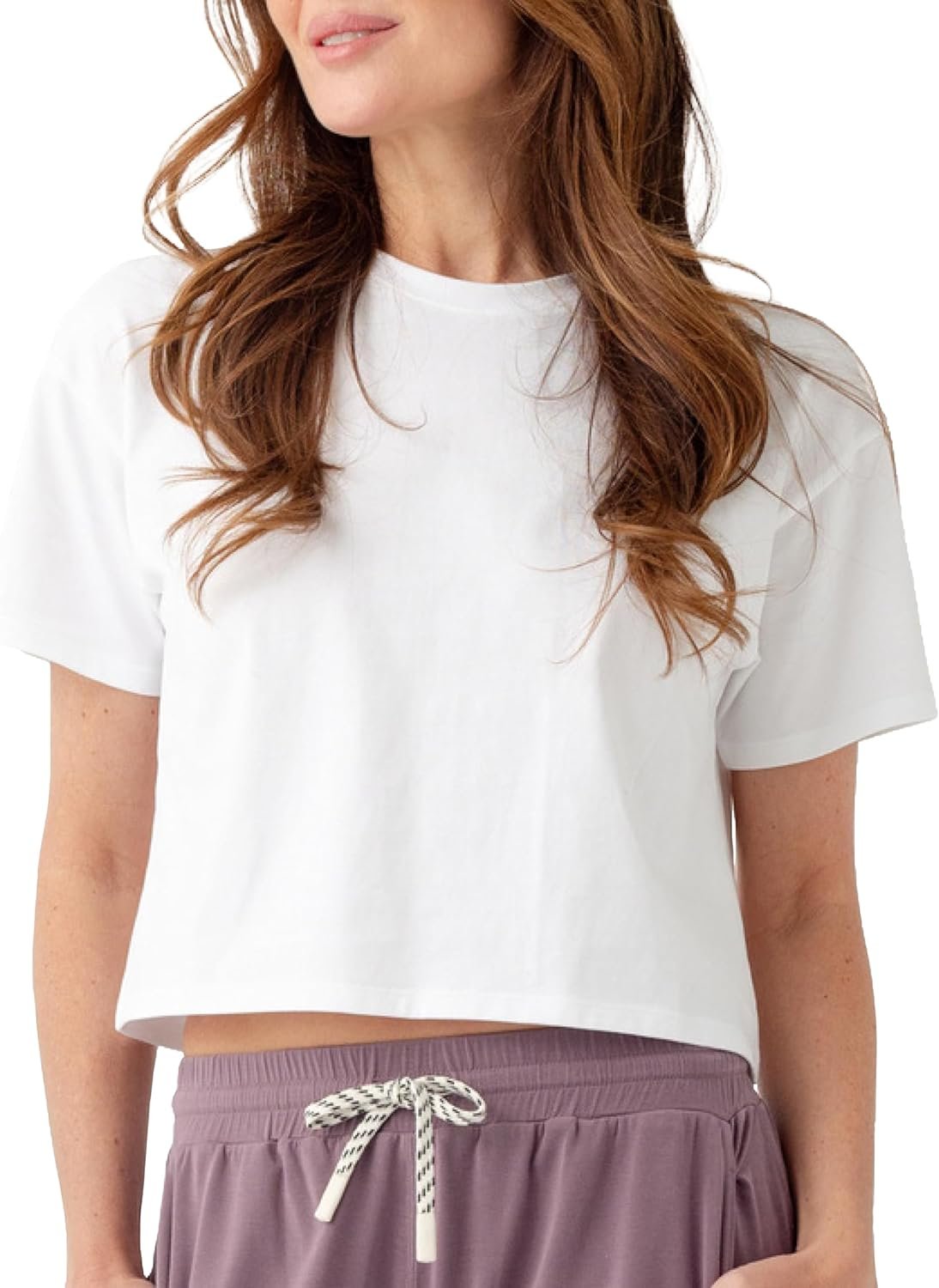 Cozy Earth – Women’s All Day Cropped Tee – 100% Cotton T-Shirt – Relaxed Fit – Soft & Breathable