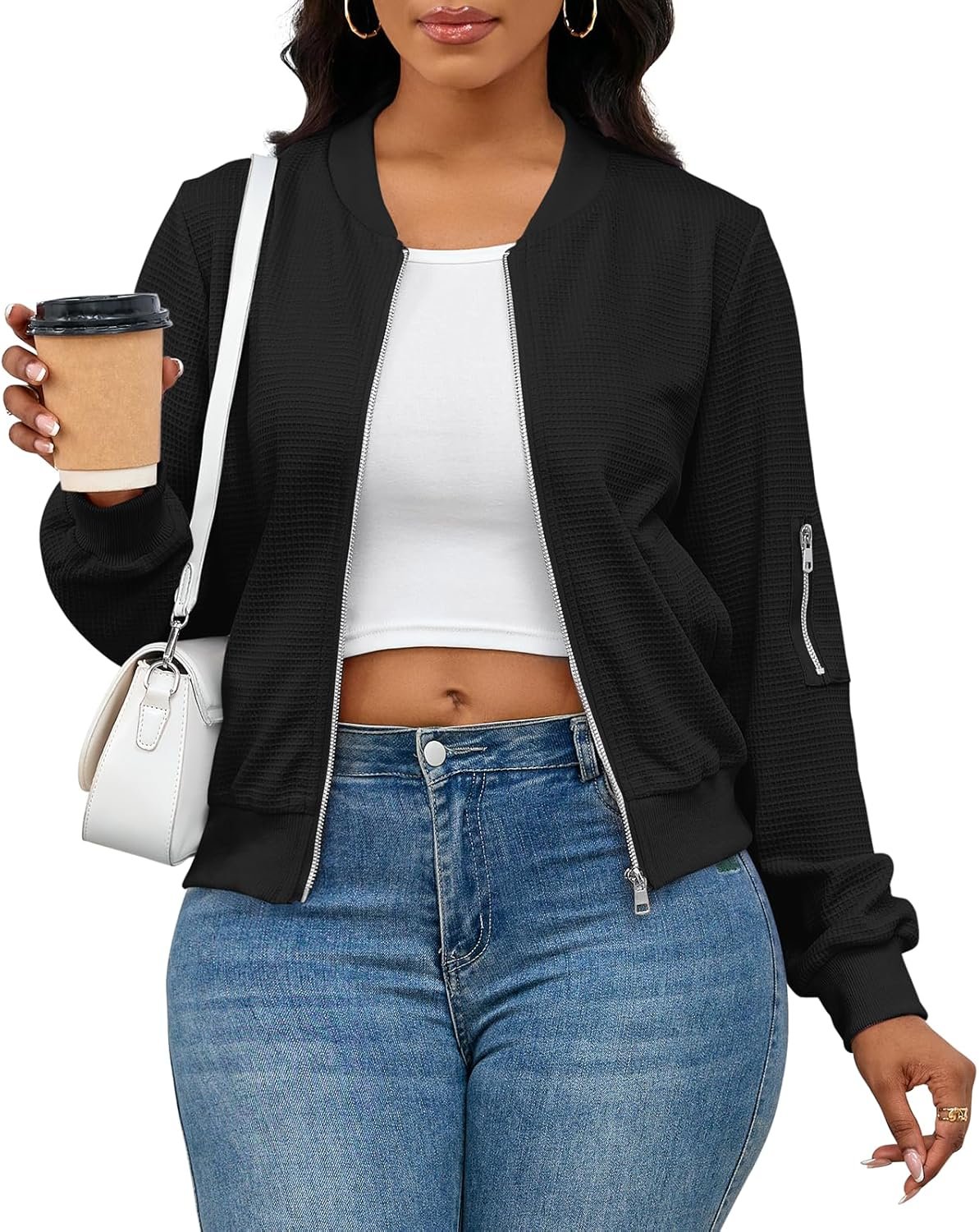 PerZeal Women Casual Full Zip Up Comfy Loose Long Sleeve Sweatshirt Coat Jacket with Pockets