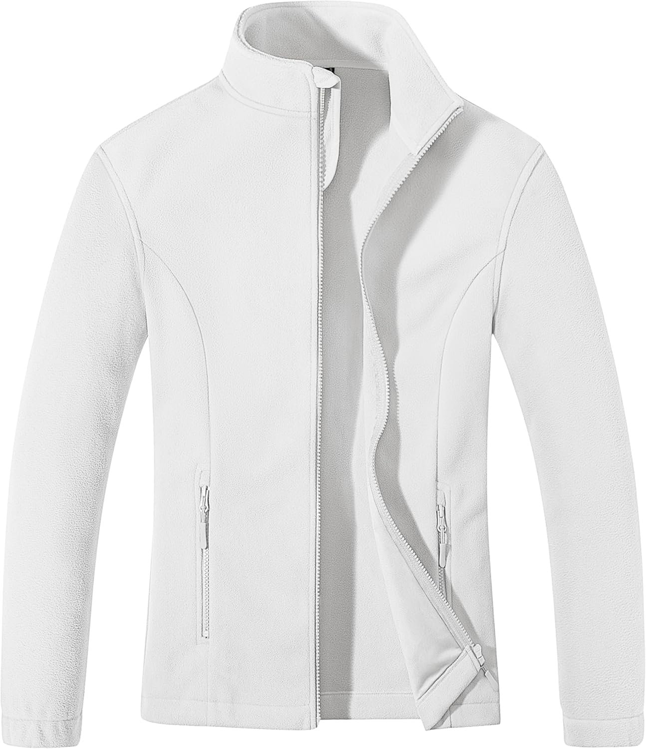 MAGCOMSEN Women’s Fleece Jacket Zip Up Coat Lightweight Soft Warm Long Sleeve Jackets with Pockets for Winter