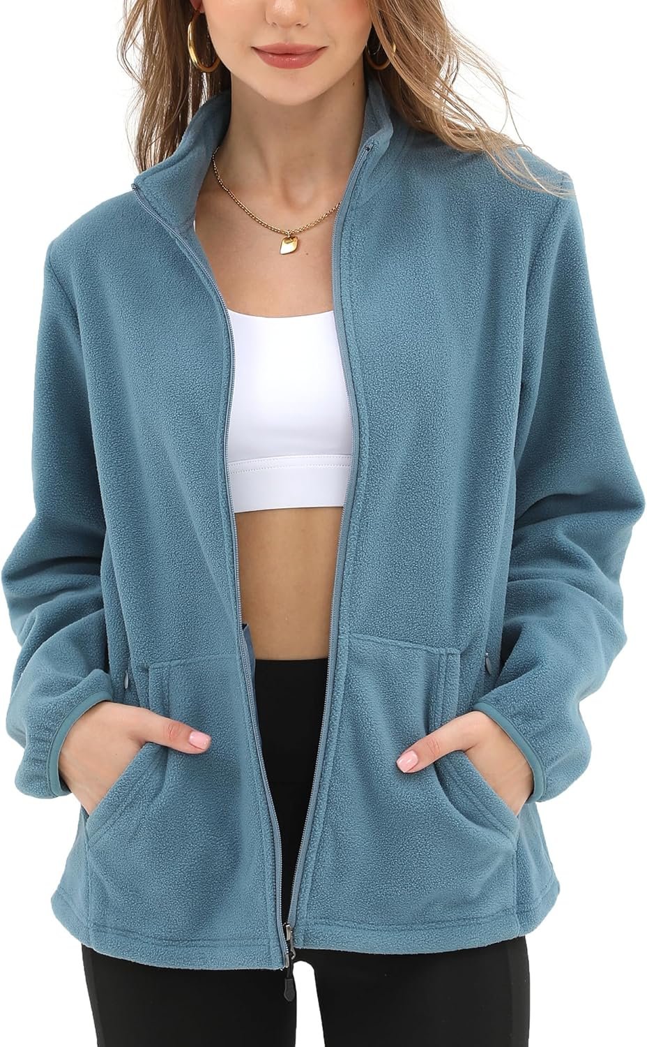 Argstar Women’s Fleece Jacket with 6 Pockets (XS-2XL)
