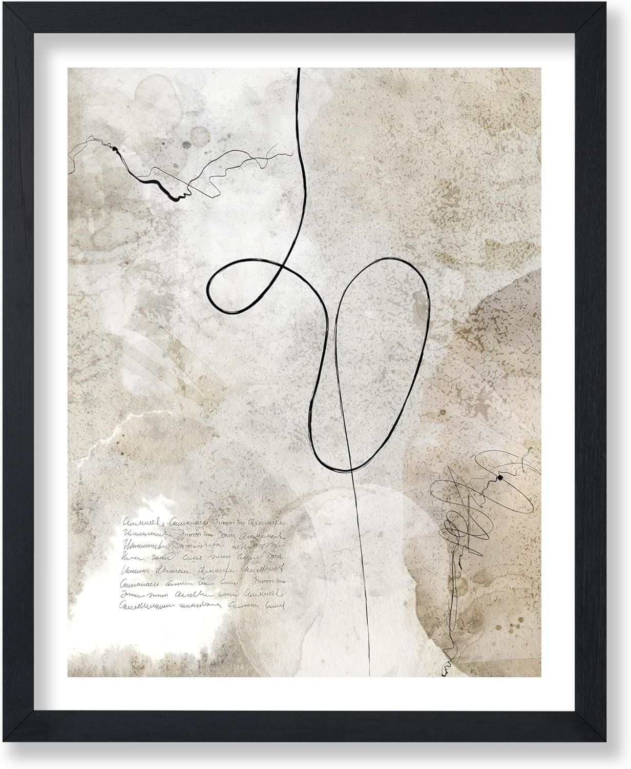 Poster Master Continuous Line Poster – Beige Neutral Print – Line & Graphic Illustration Art – Abstract & Chic Boho Art – Aesthetic Living Room or Bedroom Wall Decor – 8×10 UNFRAMED Wall Art