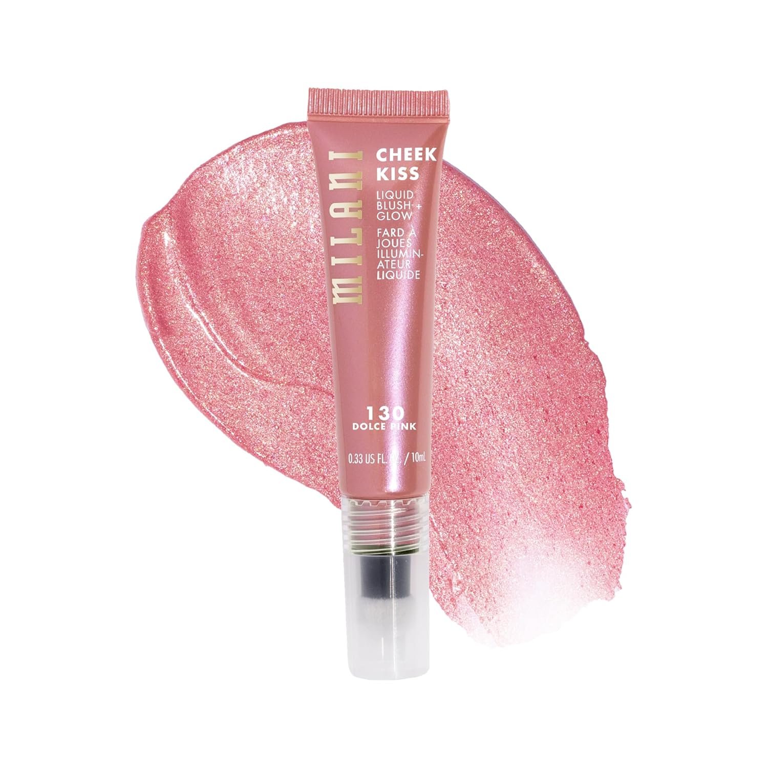 Milani Cheek Kiss Liquid Blush + Glow, Creamy 2-in-1 Blush for Cheeks and Highlighter Makeup for Dewy, Radiant Finish – 130 Dolce Pink