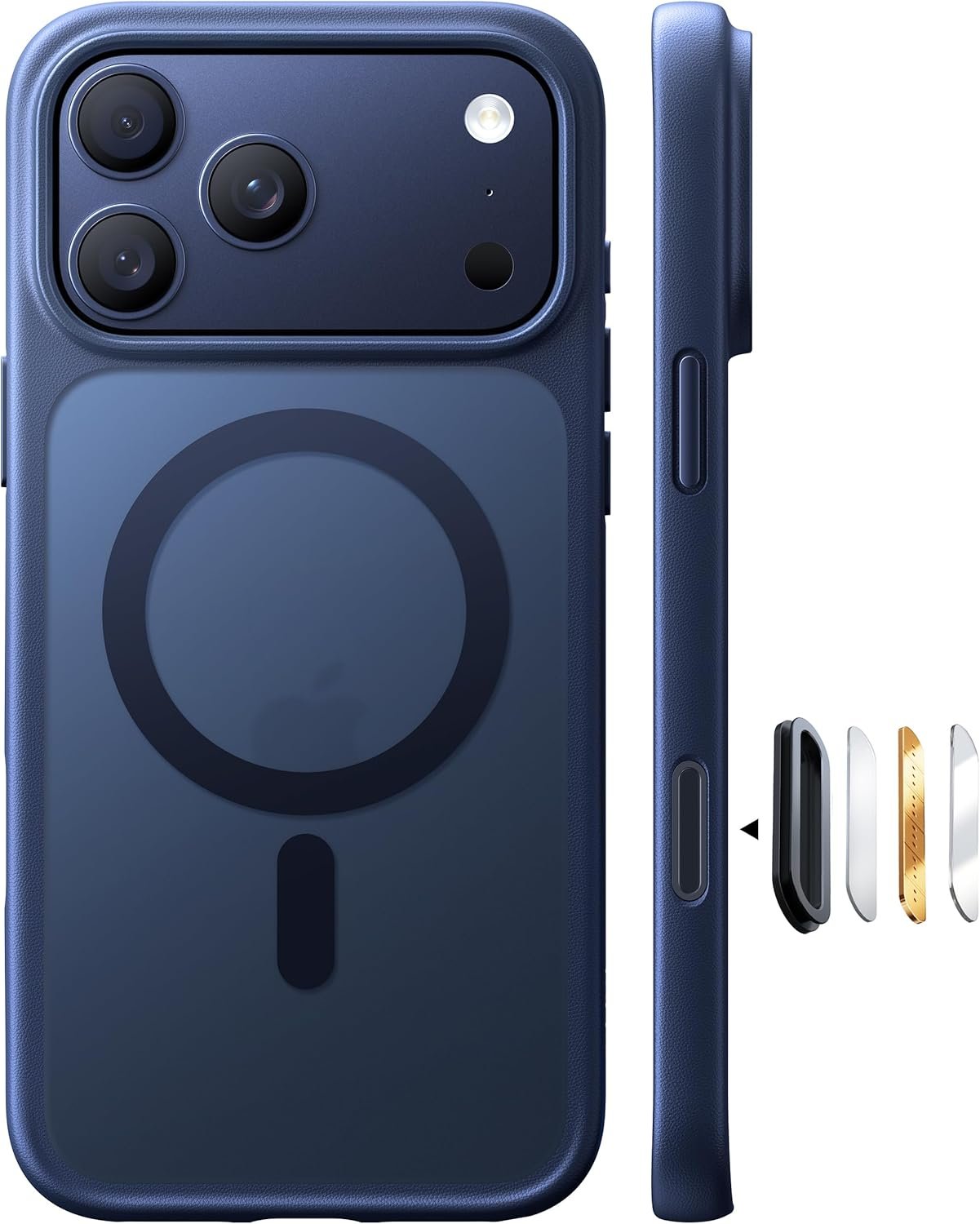 TORRAS Stronger Magnetic & Shockproof for iPhone 17 Pro Max Case, Fit for MagSafe, Mil-Grade Drop Protection, Camera Control, DIY Button, Slim for iPhone 17 Pro Max Phone Case Translucent Deep Blue