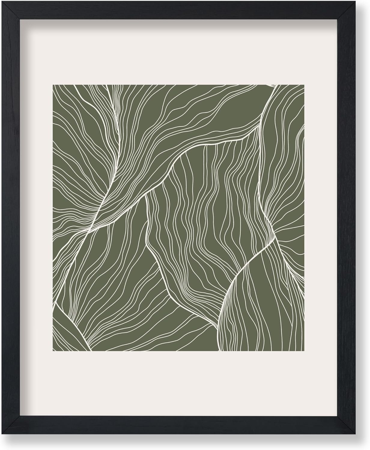 Poster Master White Contour Lines Poster – Abstract Topography Print – Line Pattern & Chic Boho Art – Modern & Minimal Art – Great Living Room or Office Wall Decor – 8×10 UNFRAMED