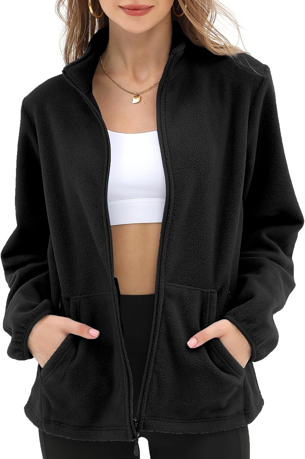 Argstar Women’s Fleece Jacket with 6 Pockets (XS-2XL)