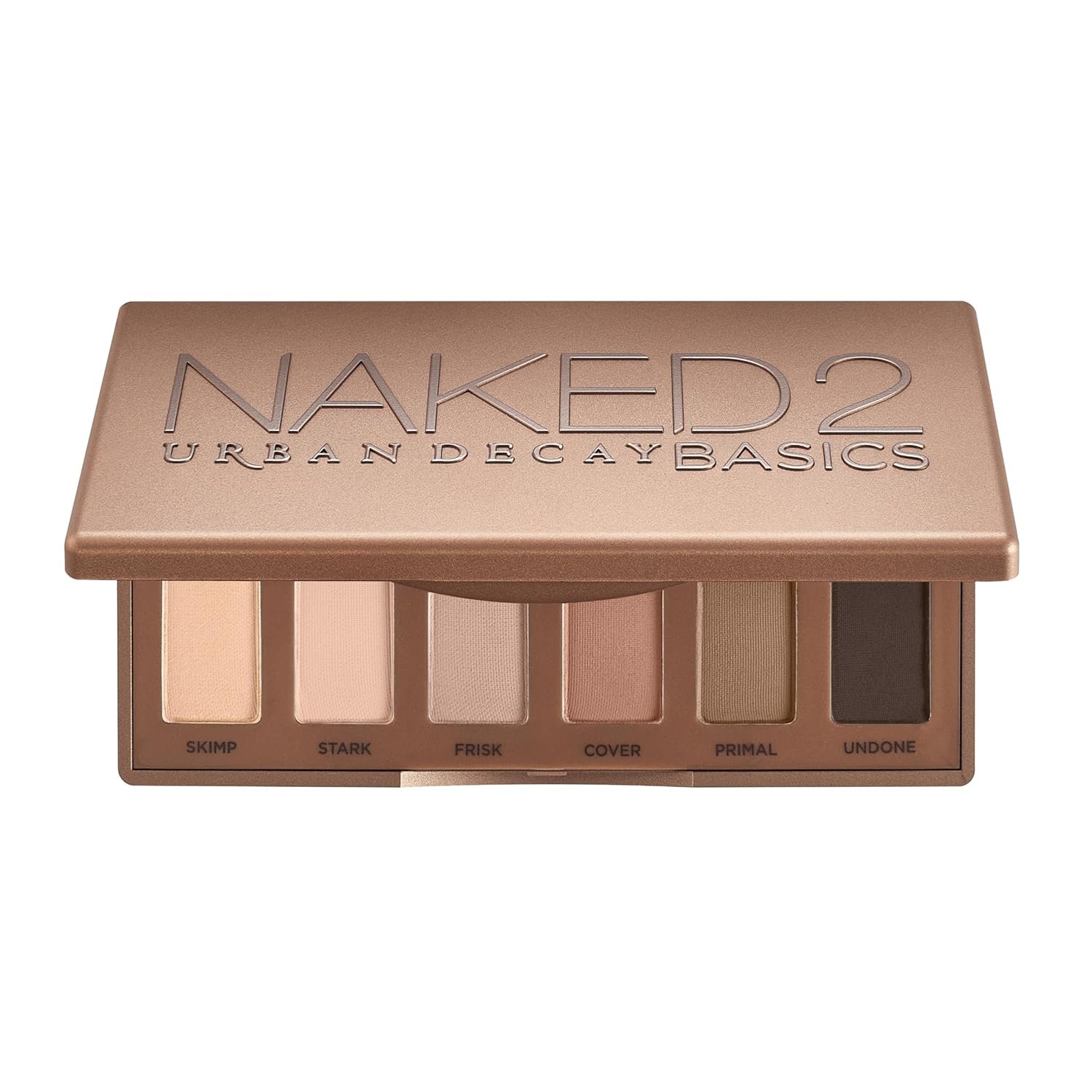 URBAN DECAY Naked 2 Basics Mini Eyeshadow Palette – 6 Matte Neutral Shadows, Long-lasting Wear, Multi-Use Powder for Eye, Contour, Brows, Ultra-Blendable Cool-Tone Shades, Travel Makeup with Mirror