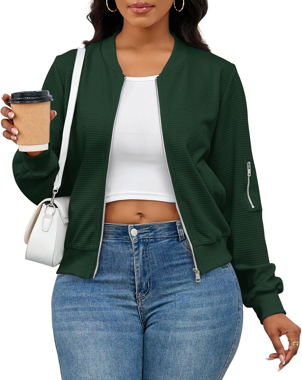 PerZeal Women Casual Full Zip Up Comfy Loose Long Sleeve Sweatshirt Coat Jacket with Pockets